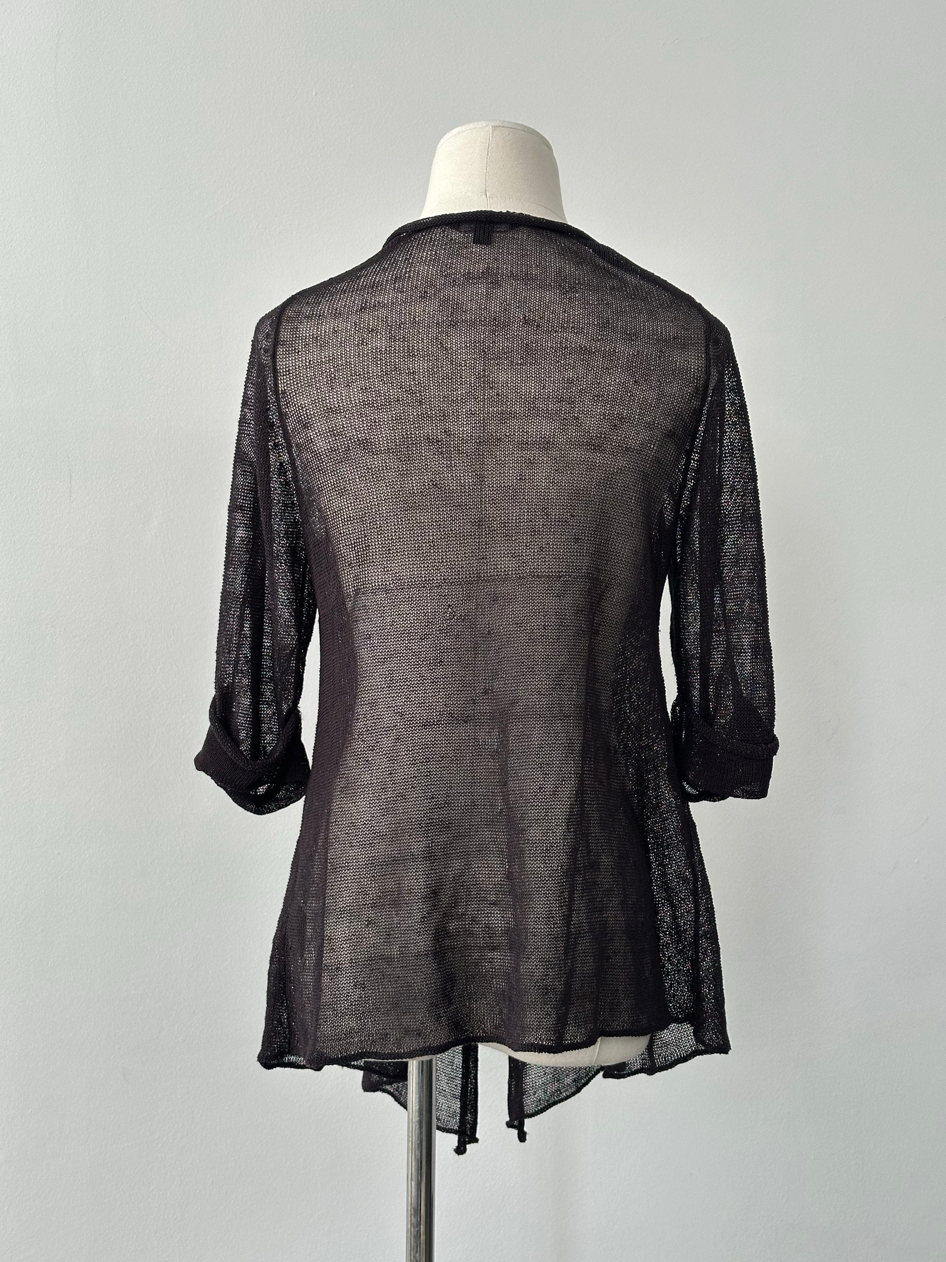 Vintage 2000s Linen Single Button Cardigan - M
