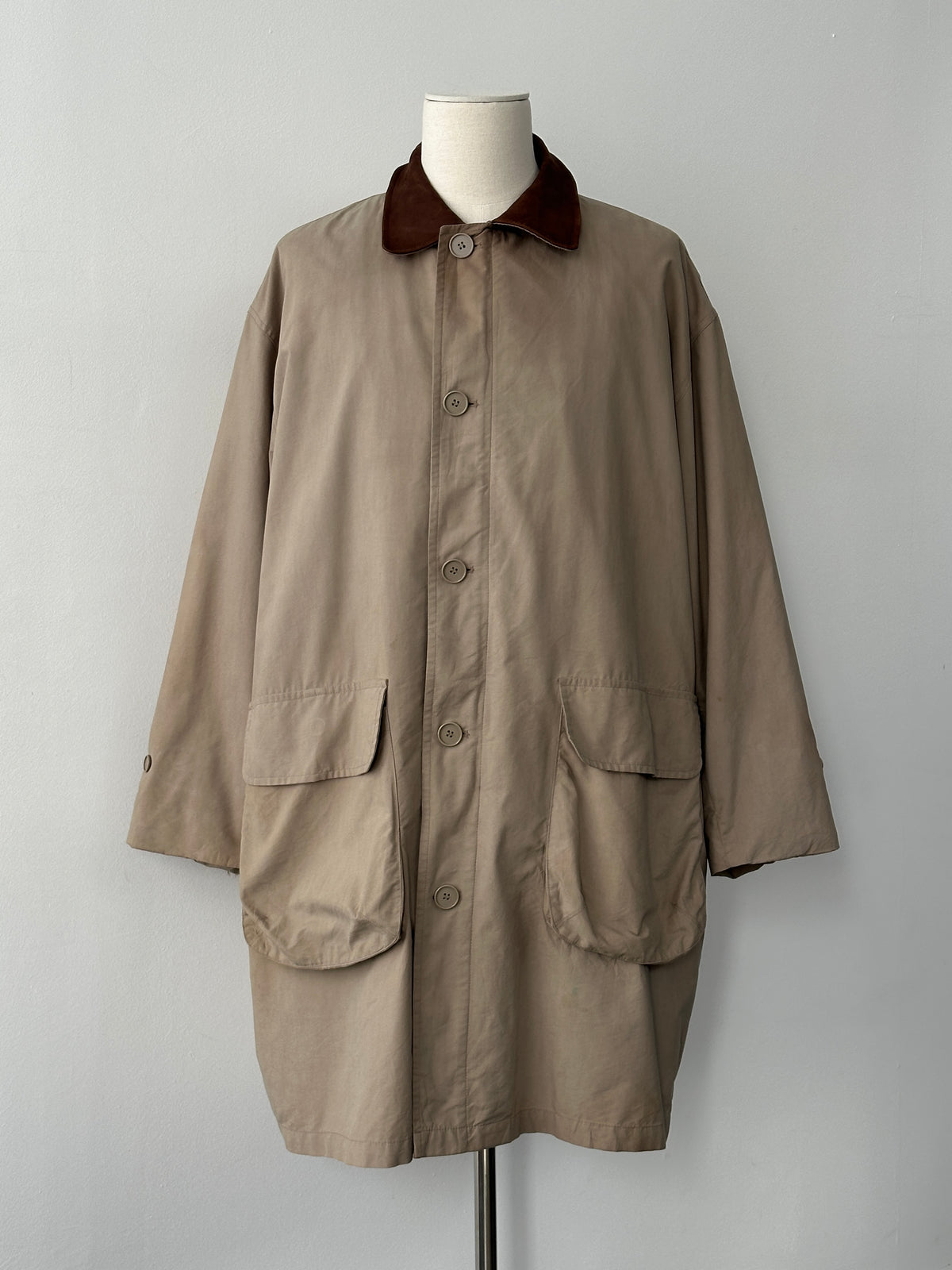 Christian Dior Monsieur 1990s Leather Collar Trench - XXL