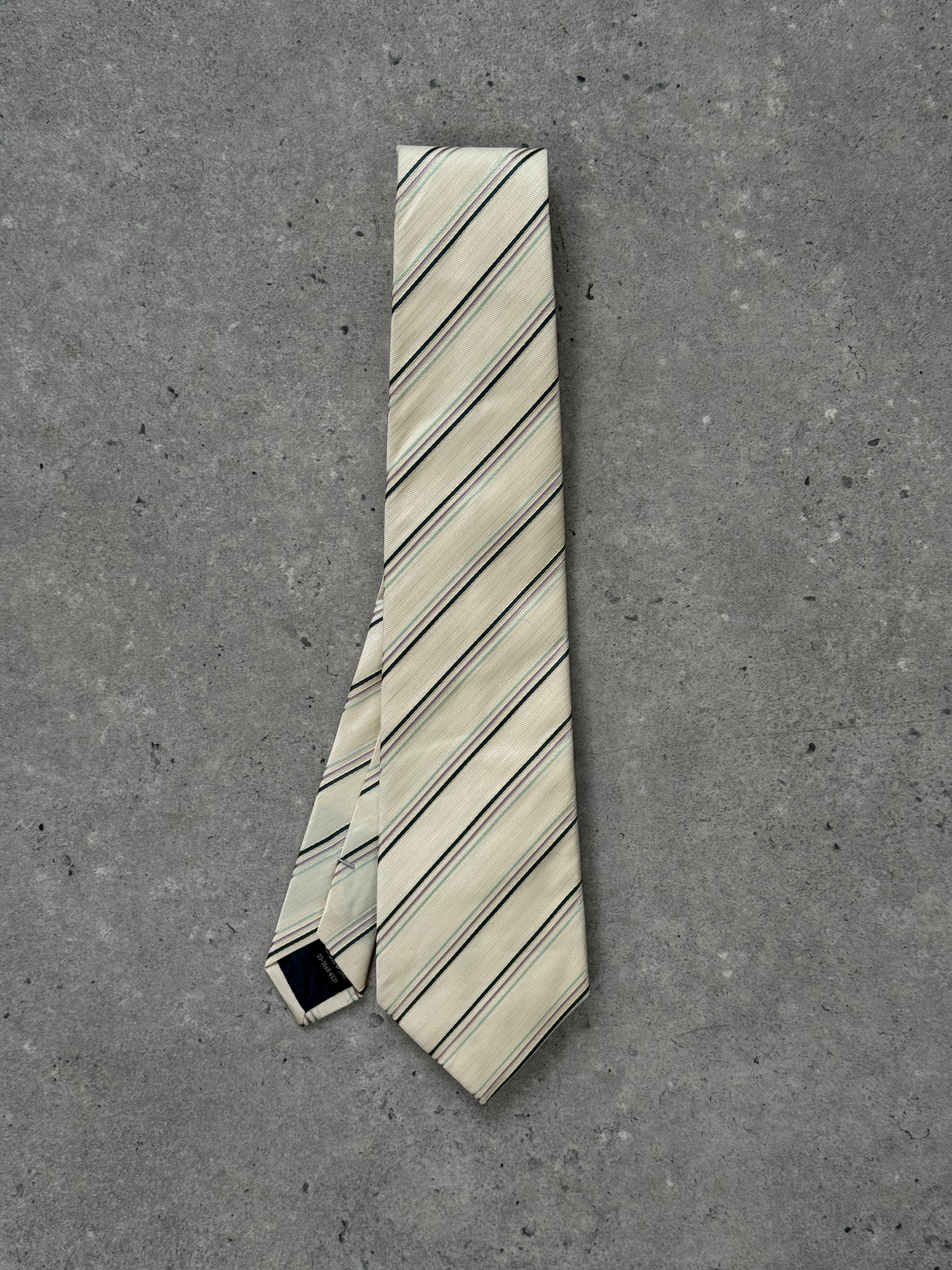 Aquascutum 1990s Pure Silk Diagonal Striped Tie