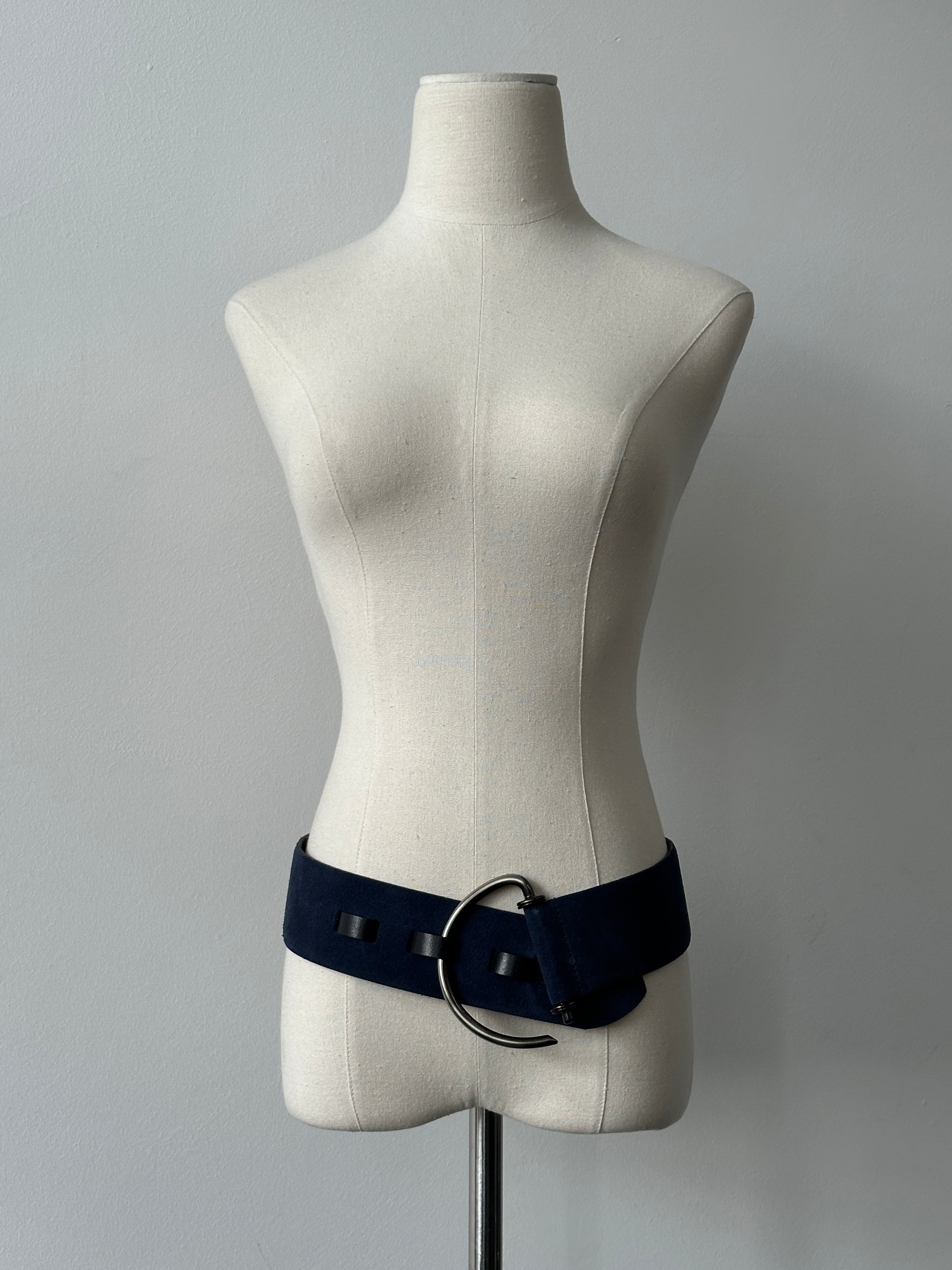 Vintage 2000s Suede D Ring Chunky Belt - W29-33