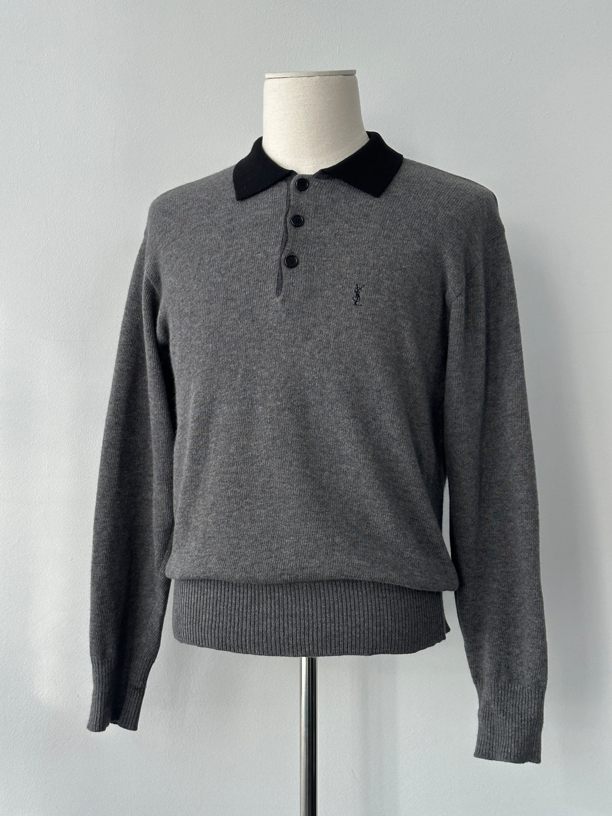 Yves Saint Laurent 1990s Wool Polo Jumper - S-M