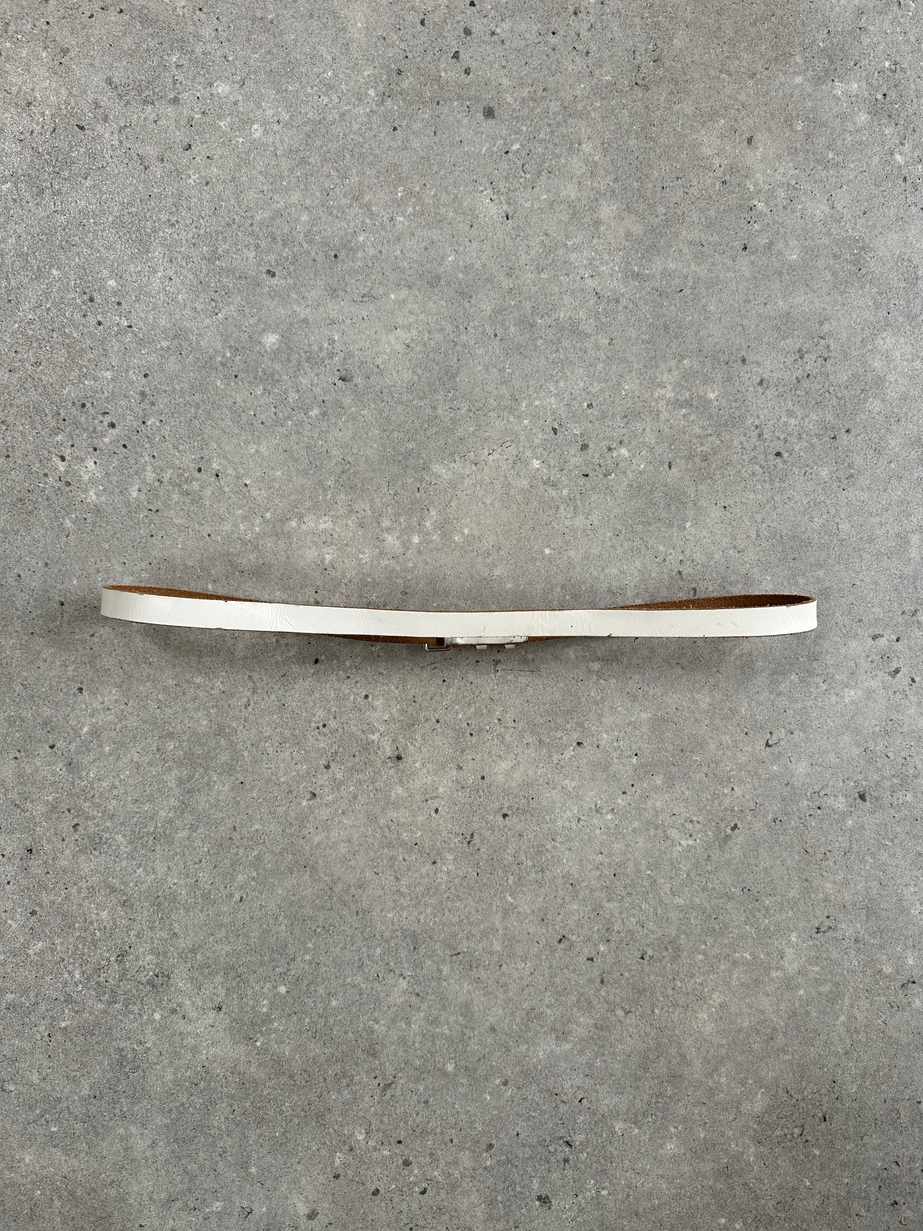 Vintage 1990s Leather Skinny Belt - W27-31
