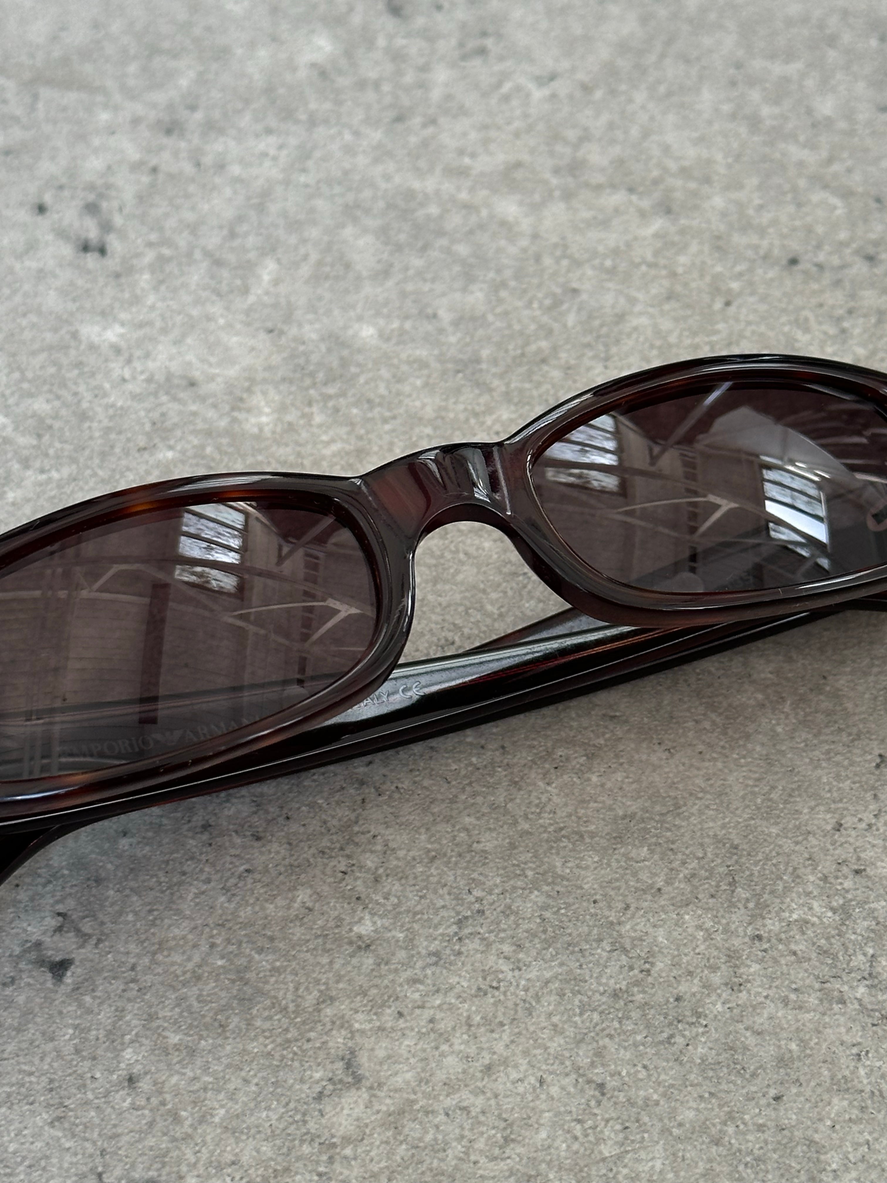 Emporio Armani 1990s Tortoiseshell Rectangle Mini Sunglasses