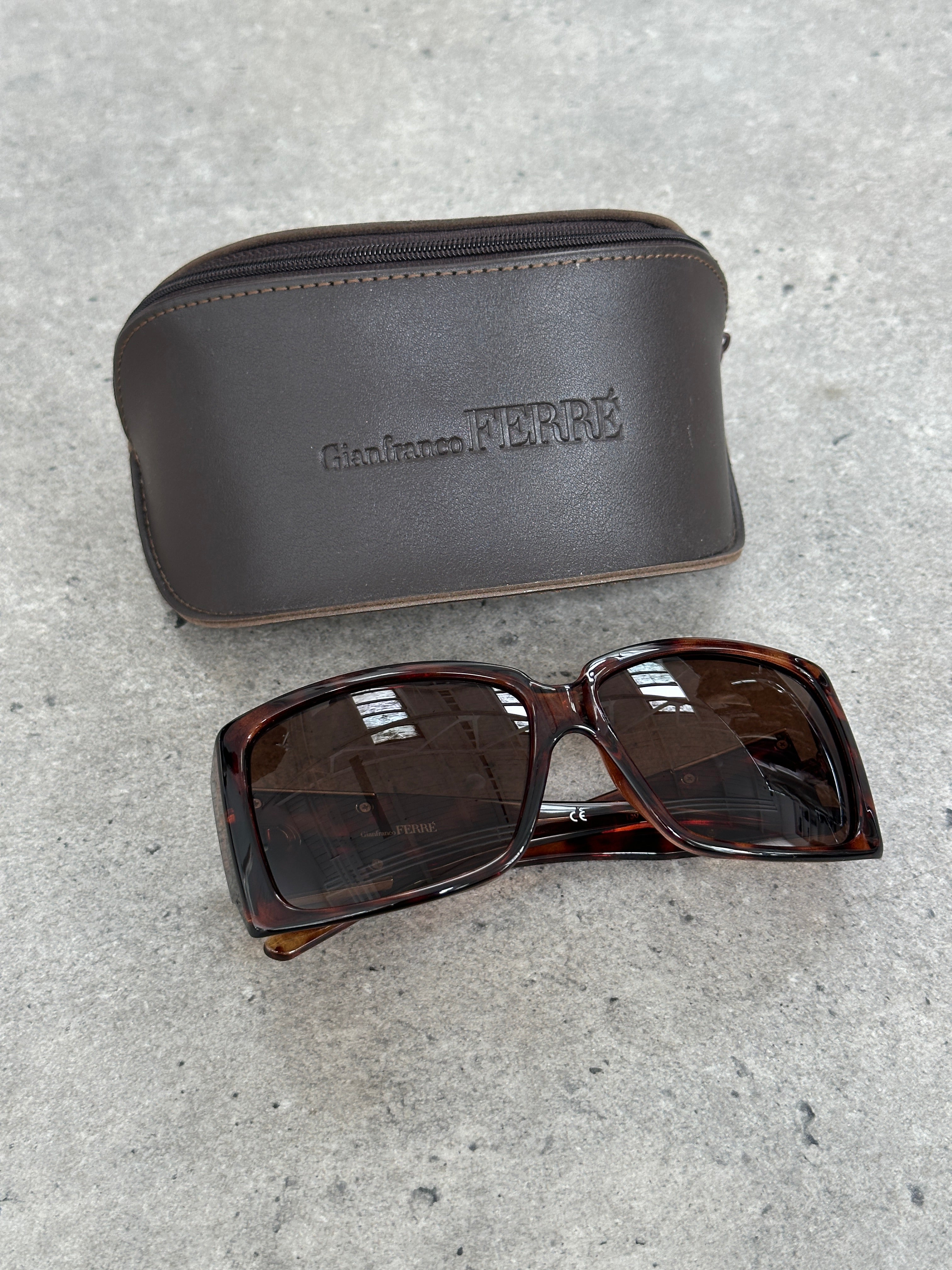 Gianfranco Ferre 1990s Oversized Square Logo Sunglasses