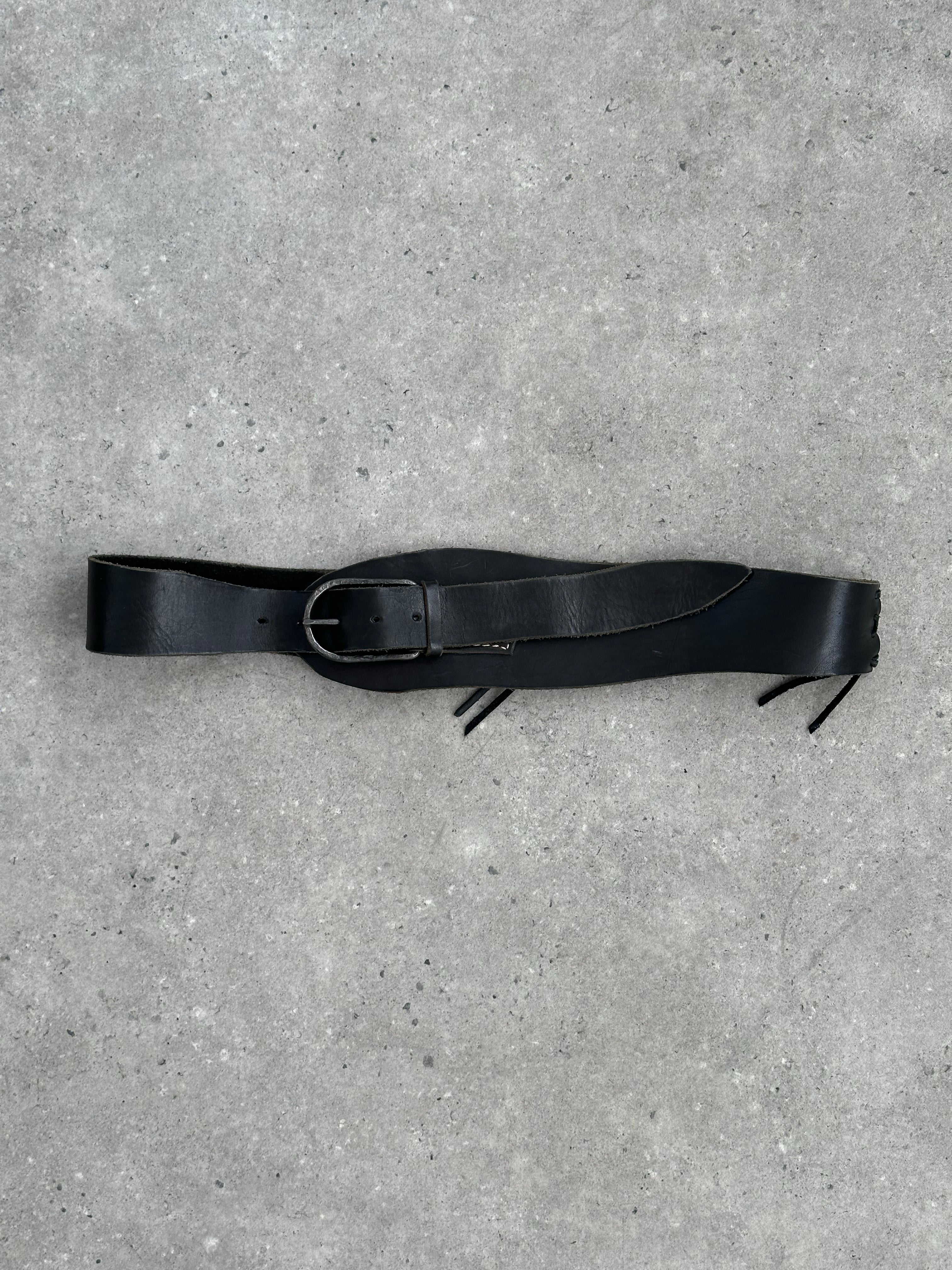 Vintage 2000s Leather Chunky Hip Belt - W38-42