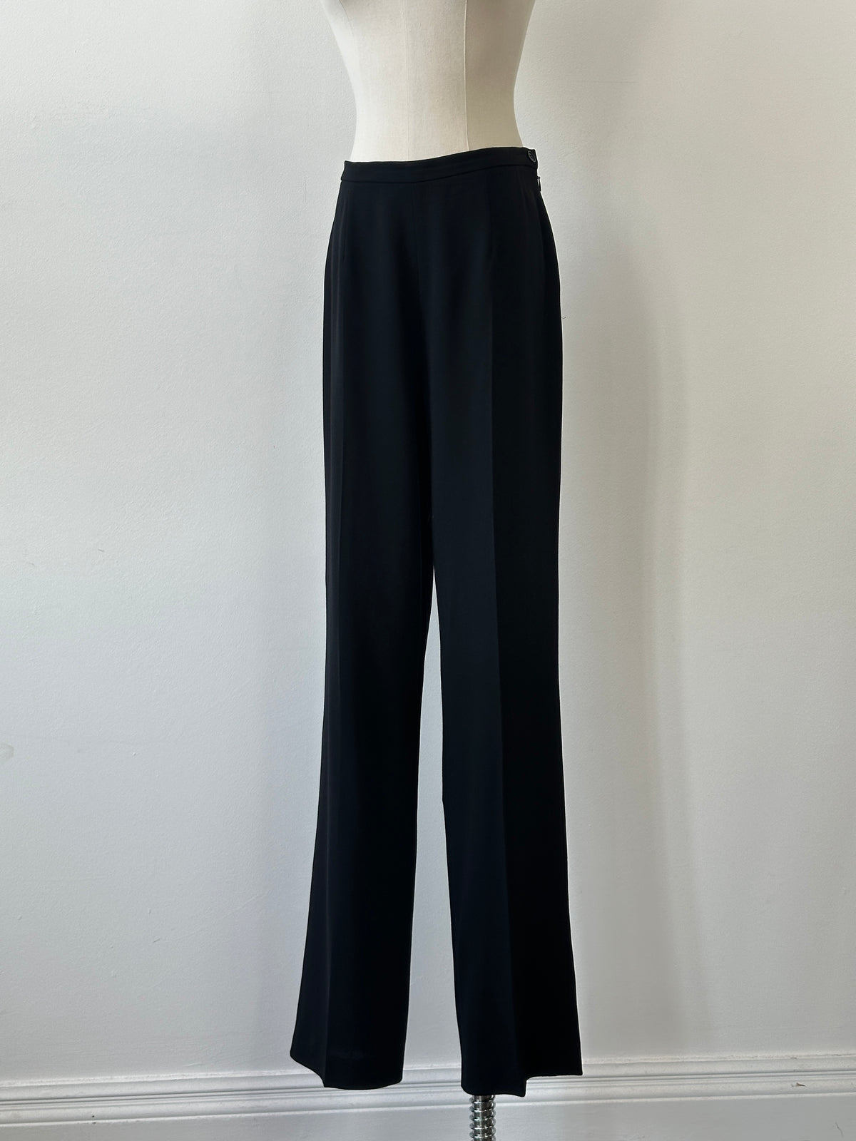 Max Mara 1990s Pure Wool Straight Leg Trouser - W28