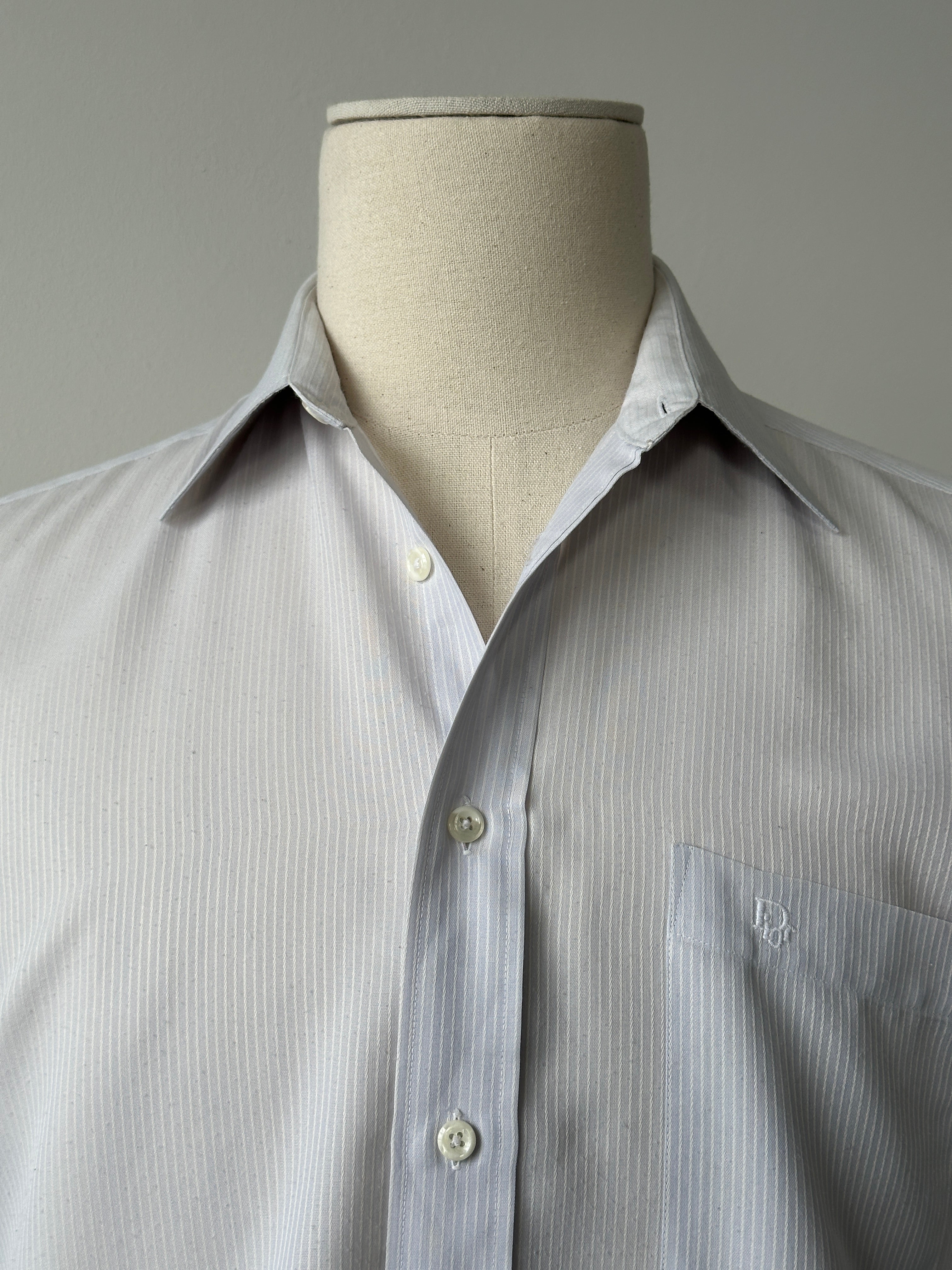 Christian Dior Chemises 1990s Striped Logo Shirt - L