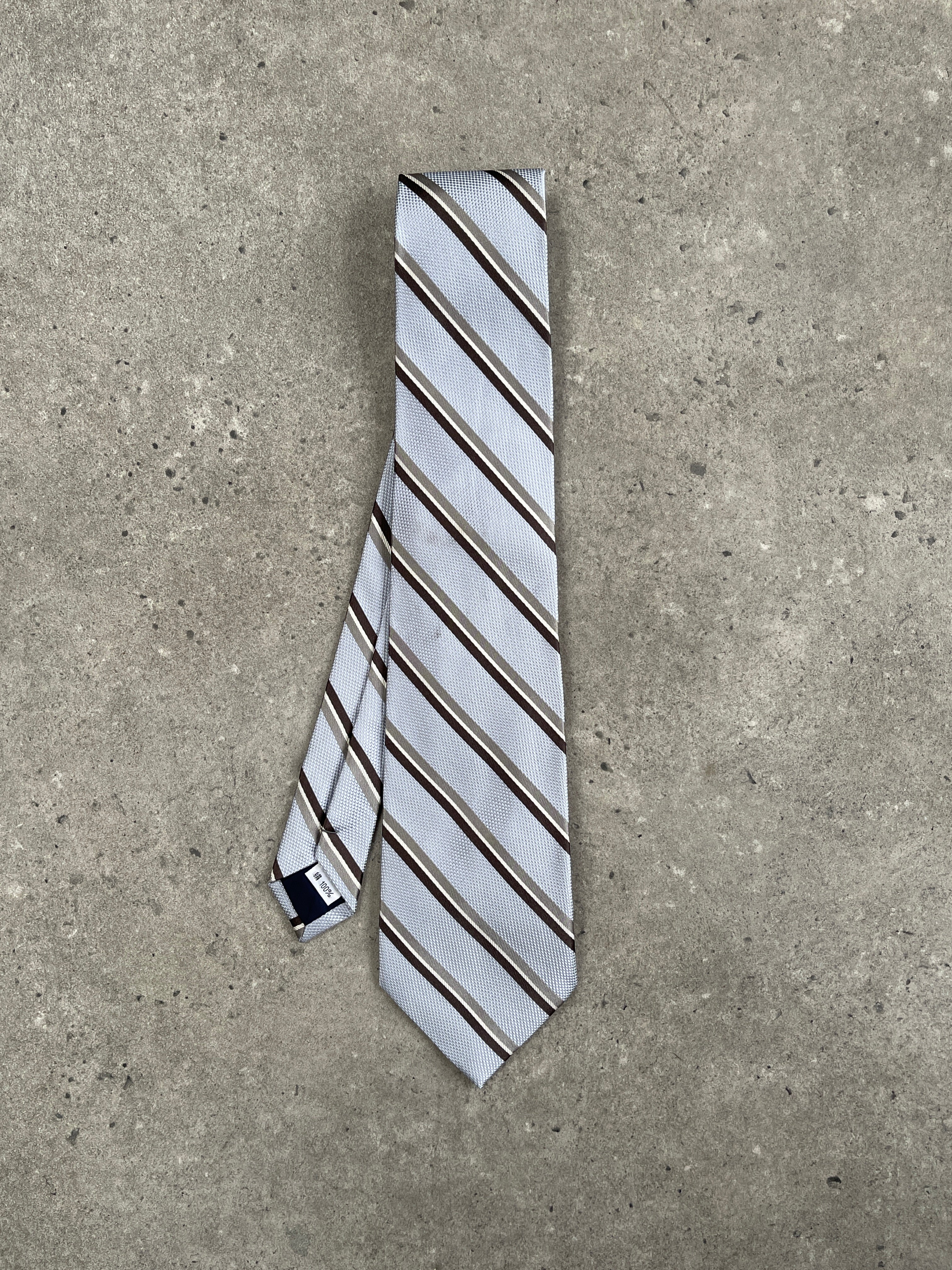Japanese Vintage 2000s Pure Silk Striped Tie