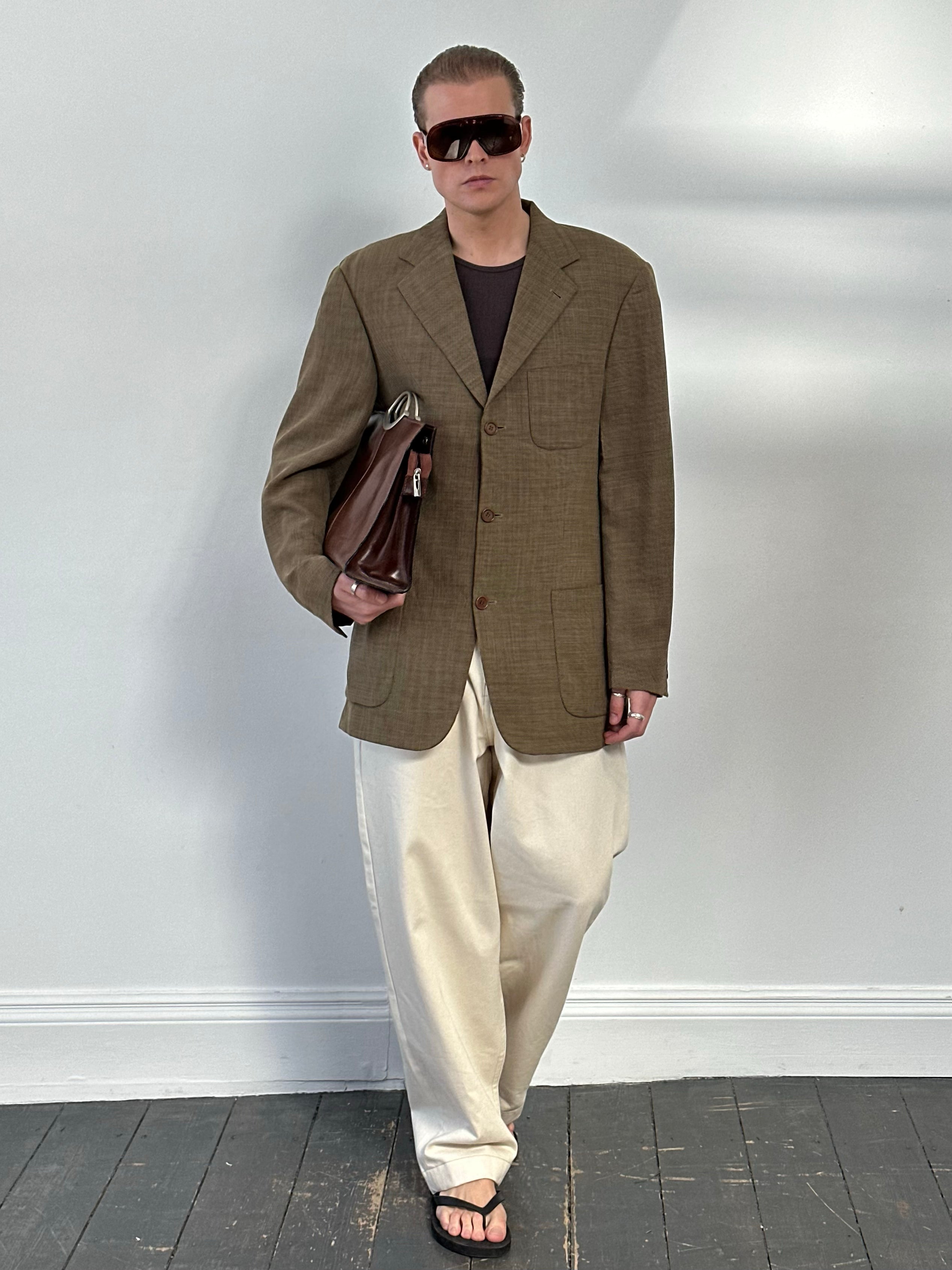 Hugo Boss x Loro Piana 1990s Pure Wool Single Breasted Blazer - 46R