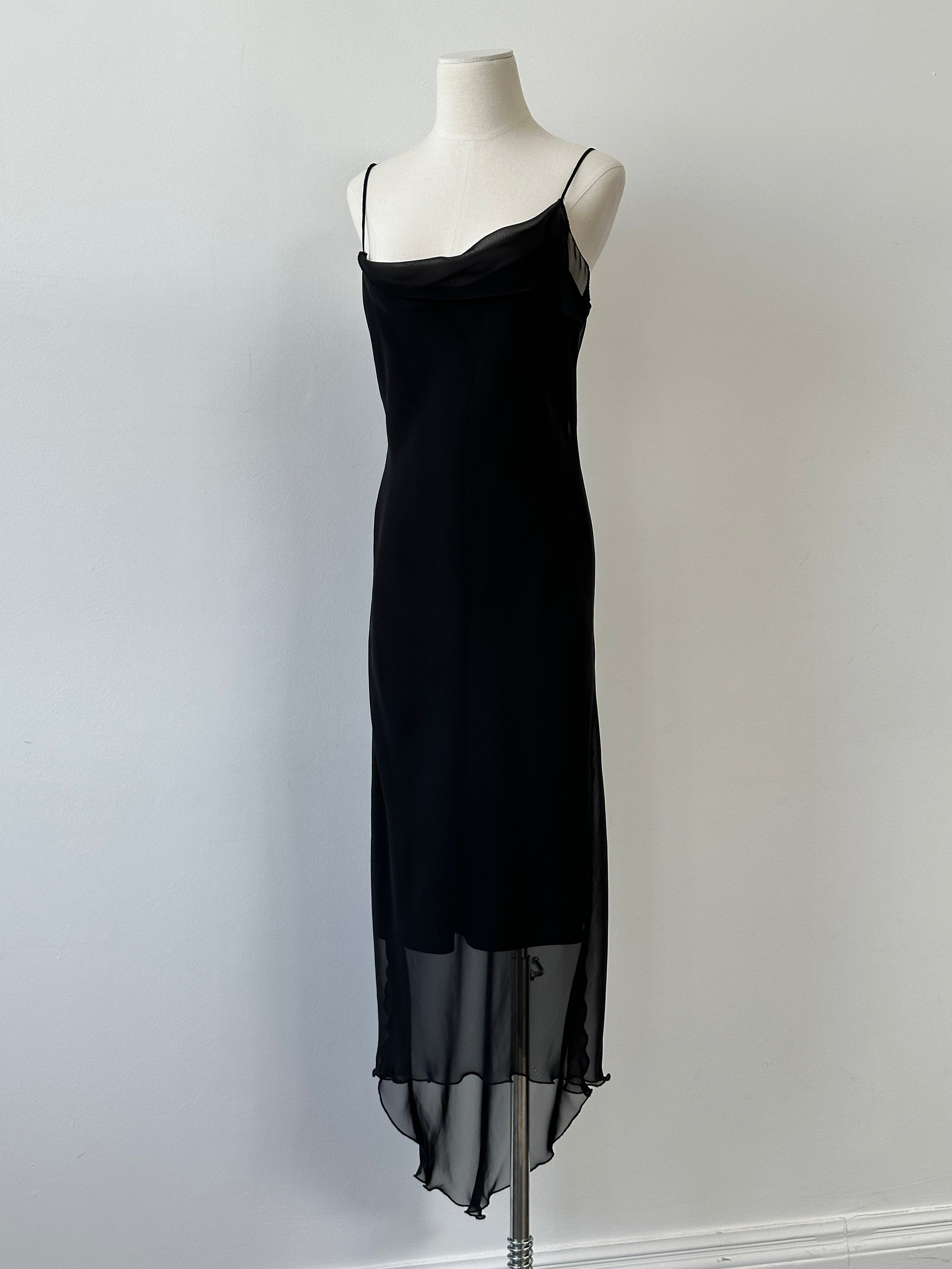 Vintage 2000s Asymmetric Floor Length Slip Dress - M