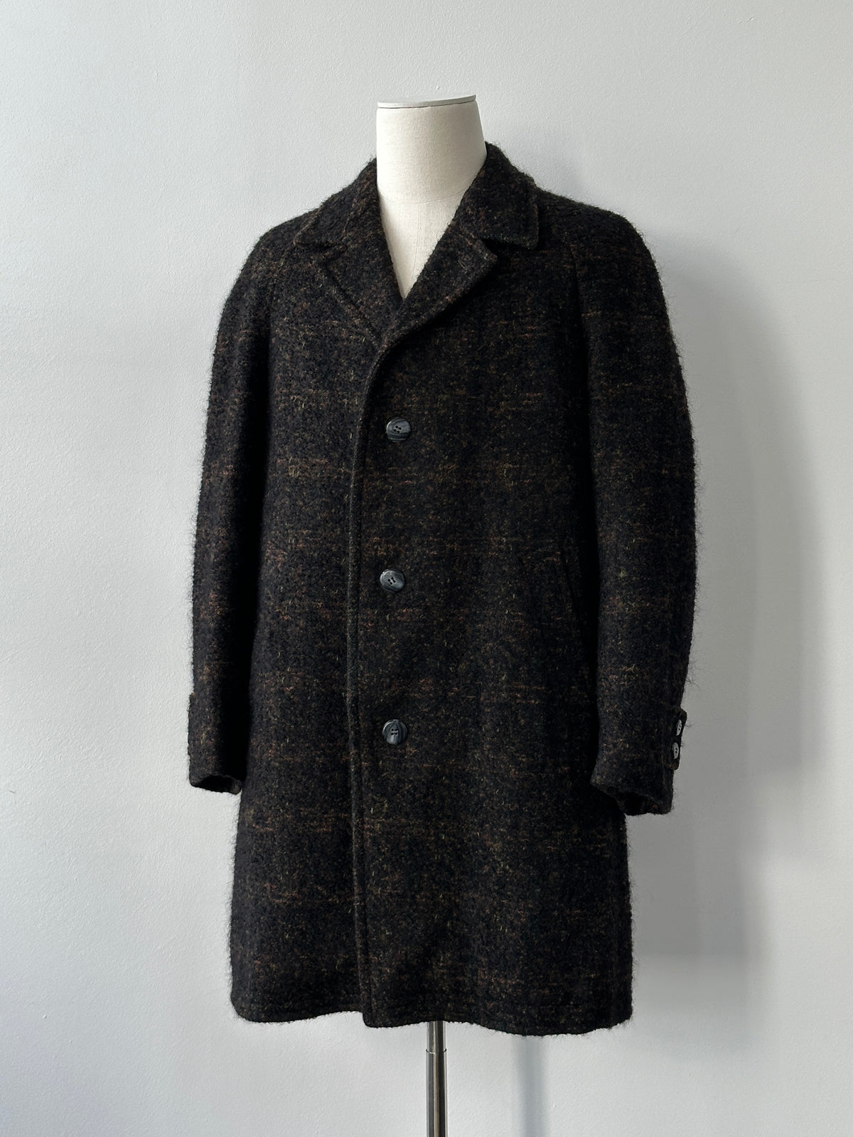 Vintage 1990s Wool Mohair Single Breasted Coat - L