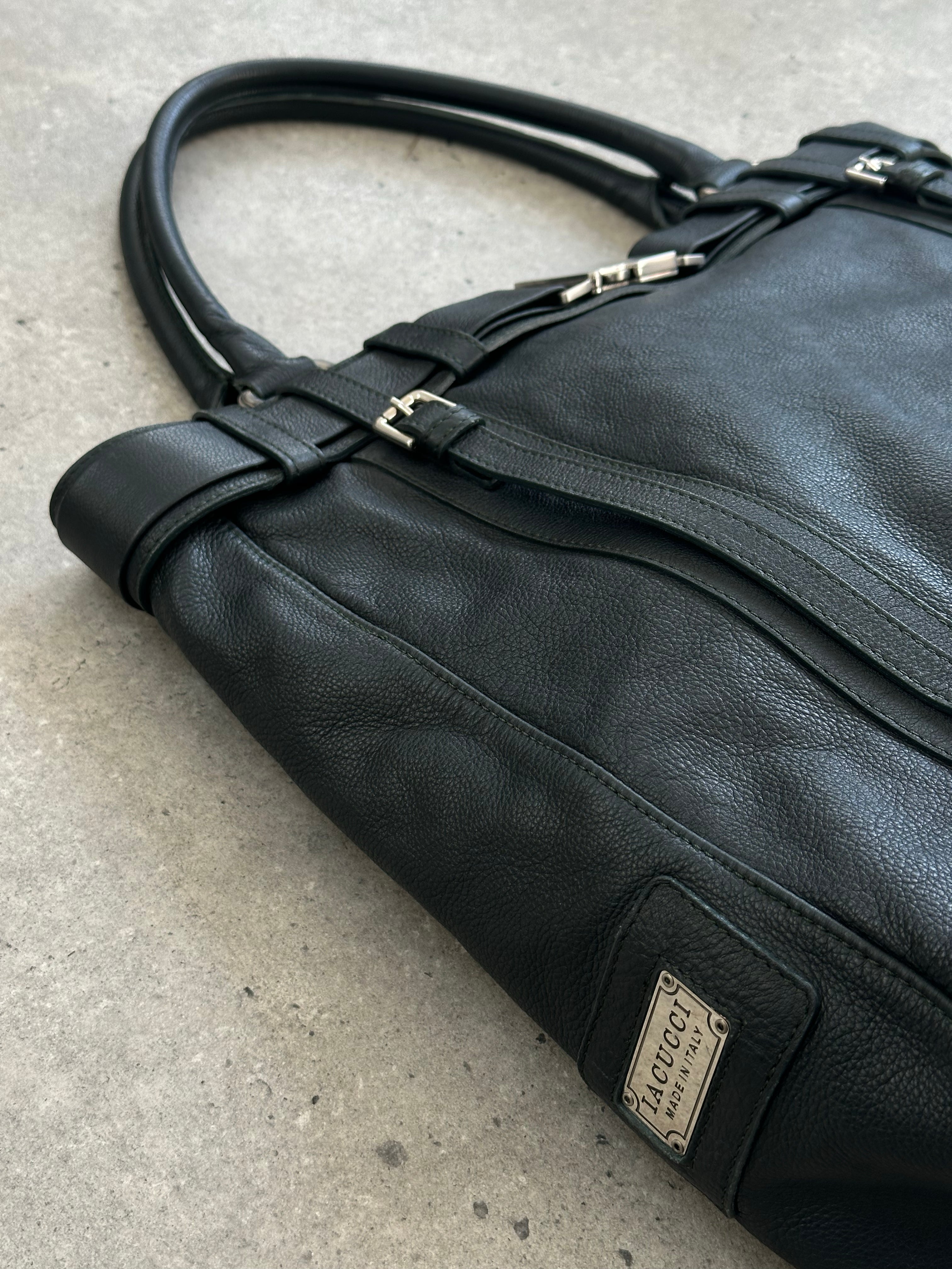 Italian Vintage 2000s Leather Buckle Shoulder Bag