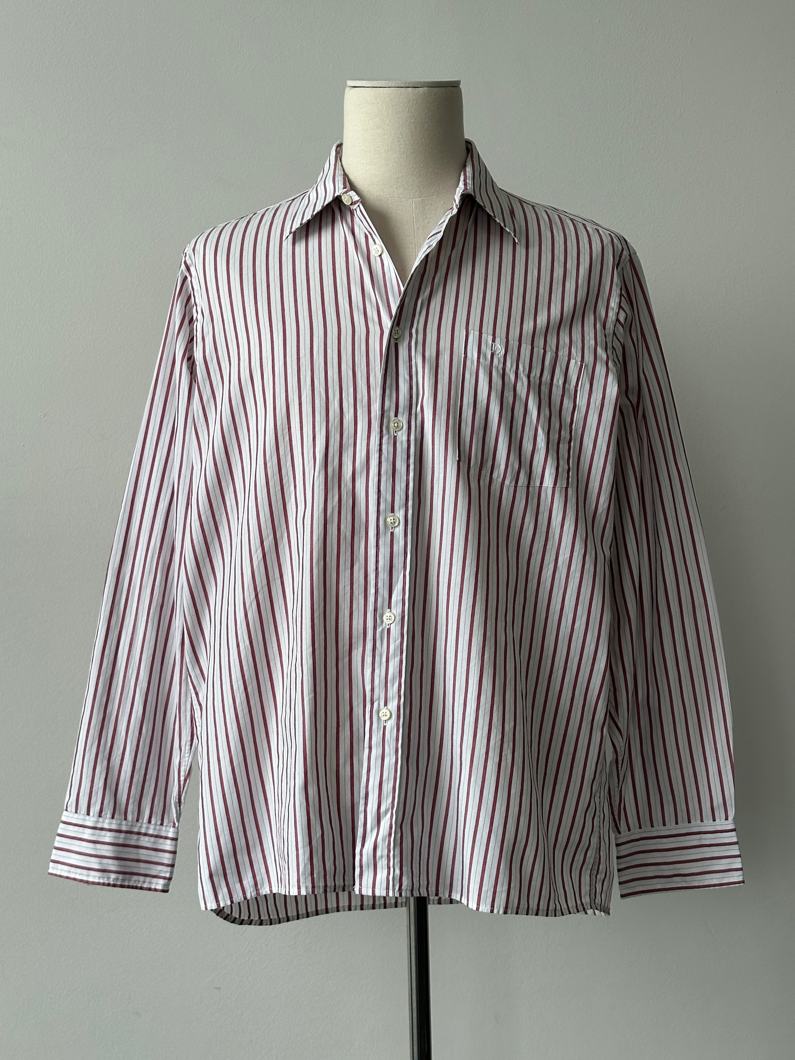 Christian Dior Monsieur 1990s Pure Cotton Striped Shirt - L-XL
