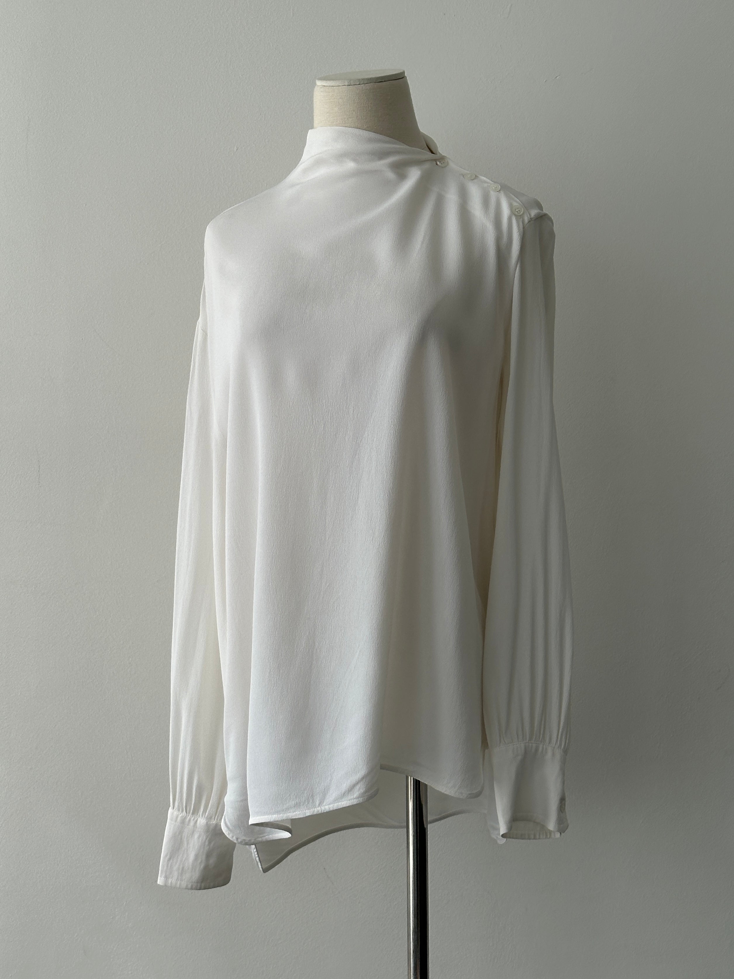 Sportmax 2000s Sheer Crepe High Neck Top - M