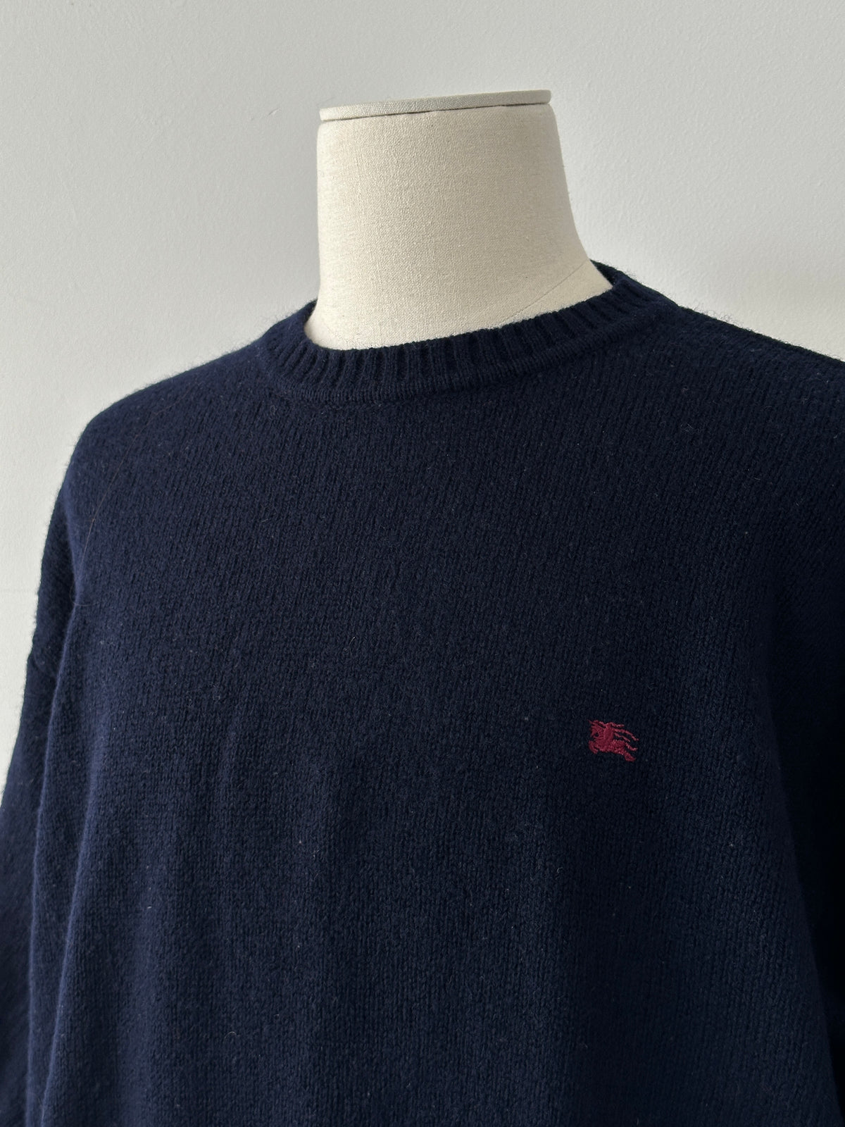 Burberry London 2000s Pure Wool Knit Logo Jumper - L