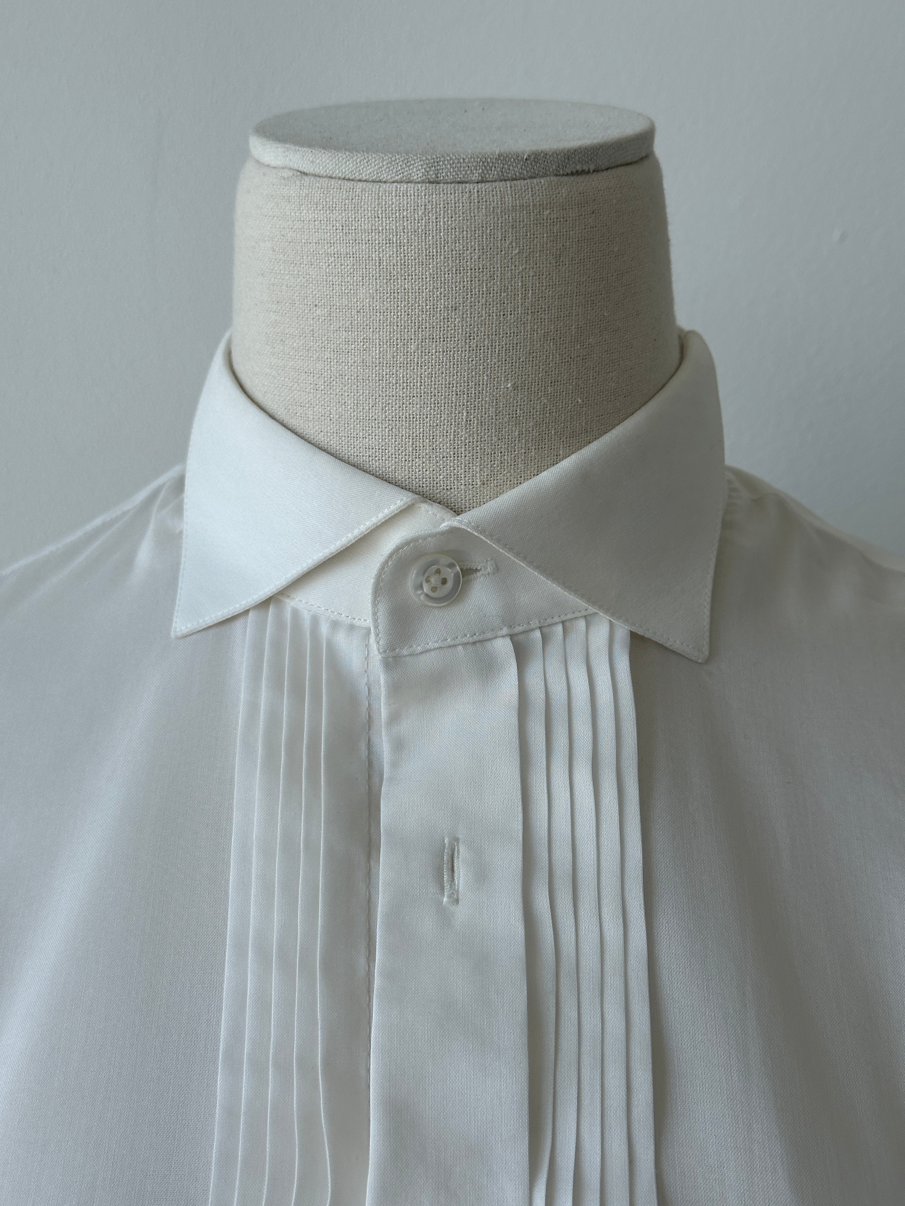 Vintage 2000s Cotton Tuxedo Dress Shirt - S