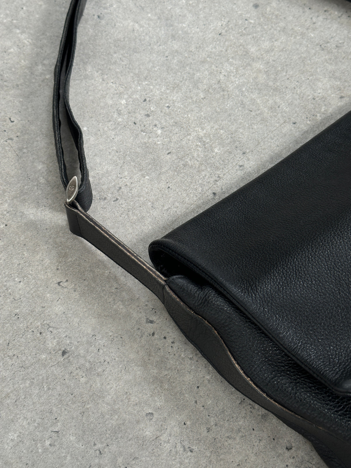 Giorgio Armani 1990s Leather Logo Crossbody Bag