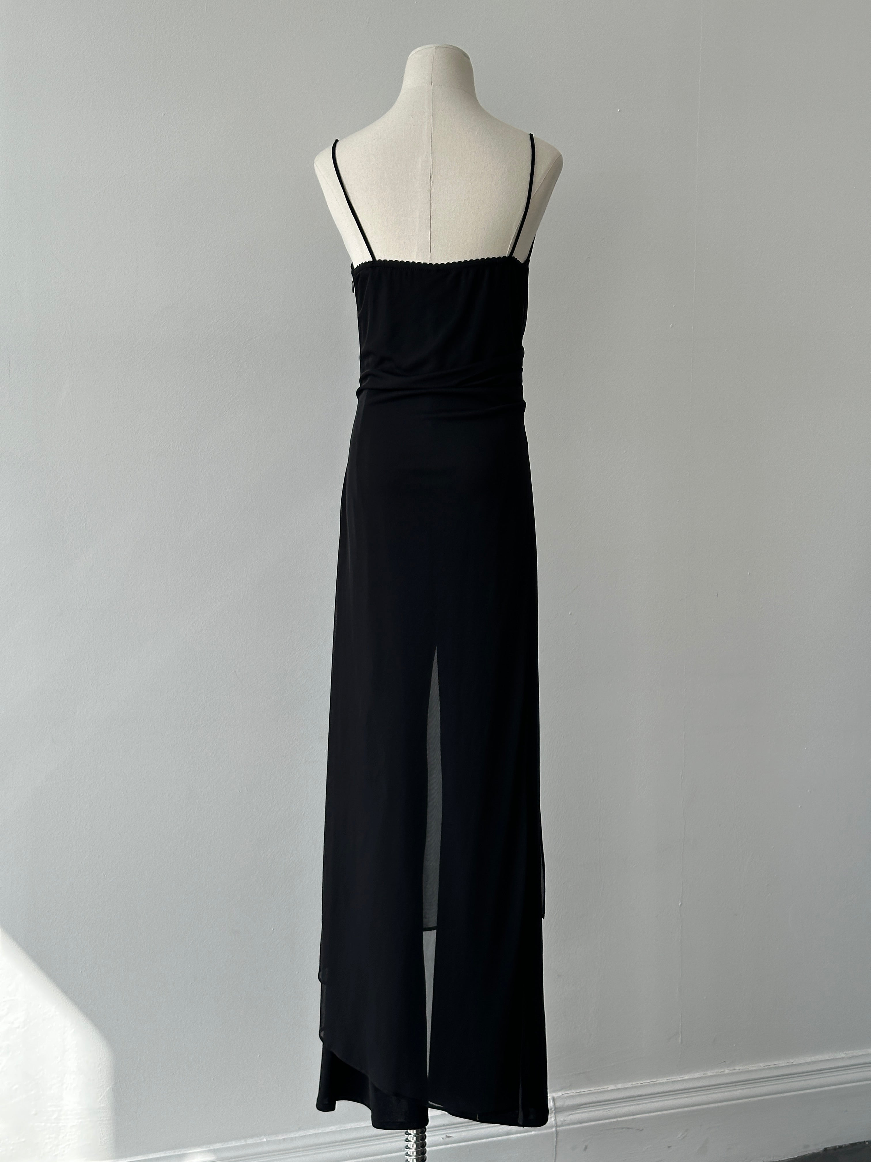 French Vintage 1990s Sheer Overlay Jumpsuit - S