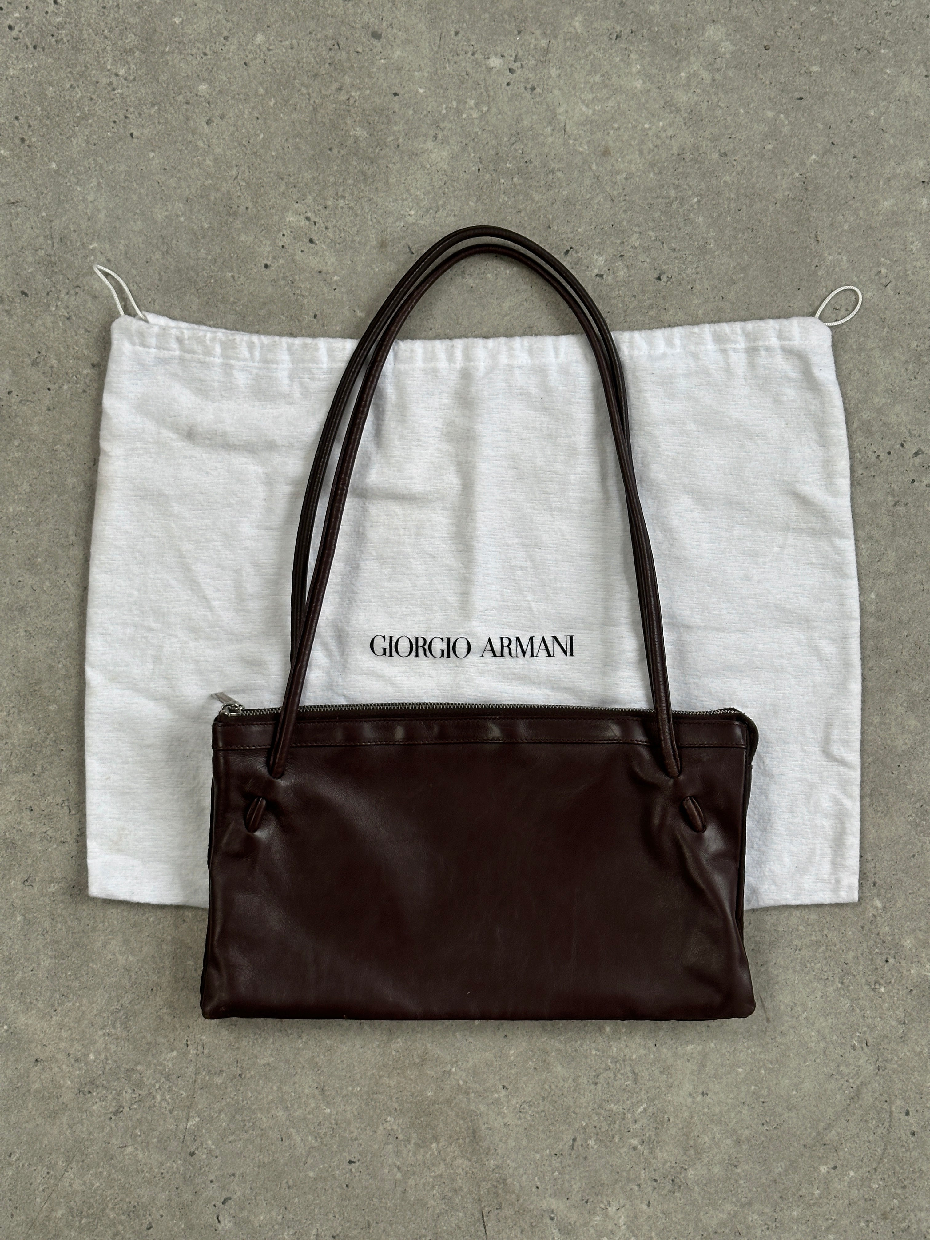 Giorgio Armani 1990s Leather Minimal Shoulder Bag