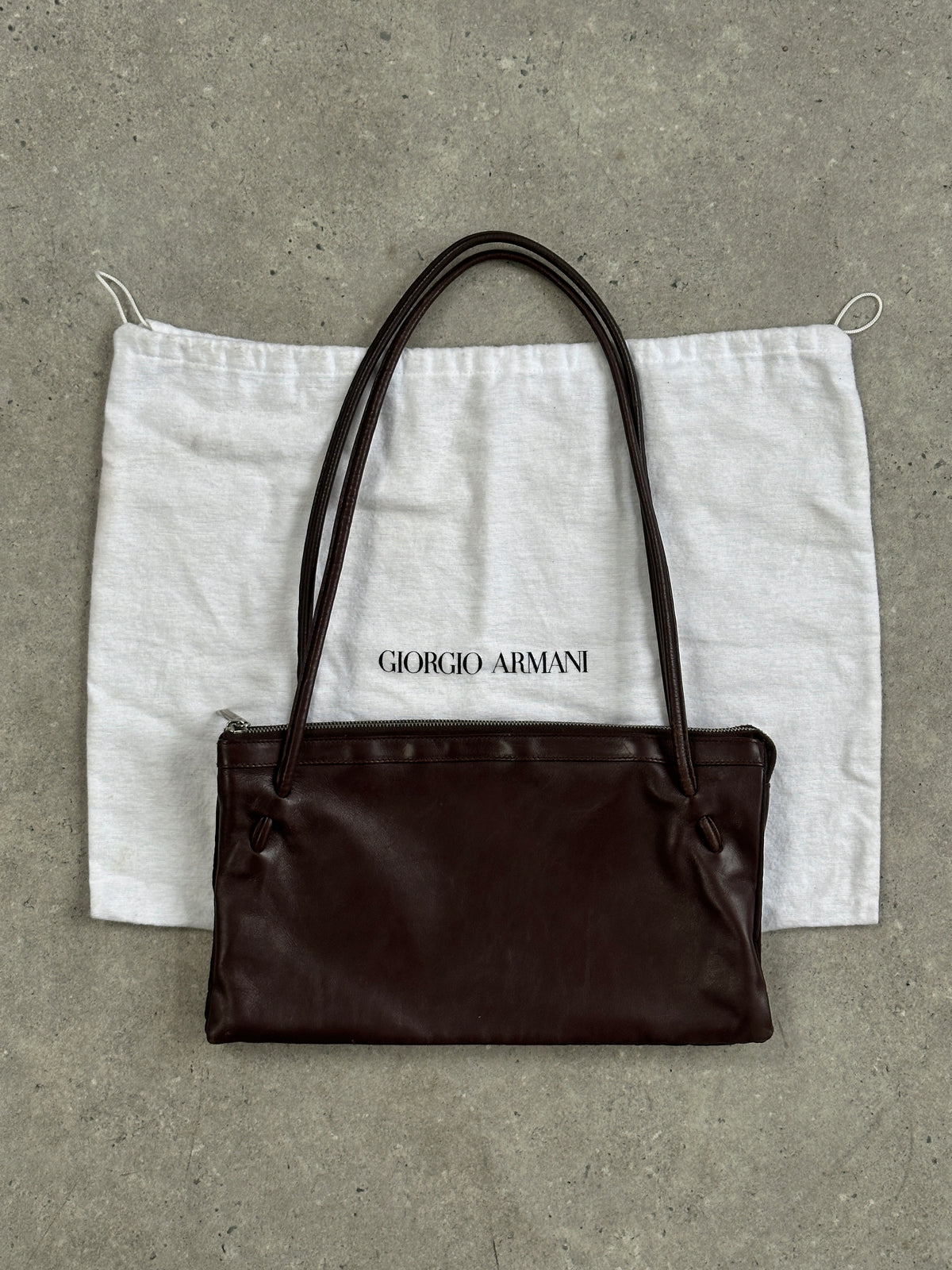 Giorgio Armani 1990s Leather Minimal Shoulder Bag