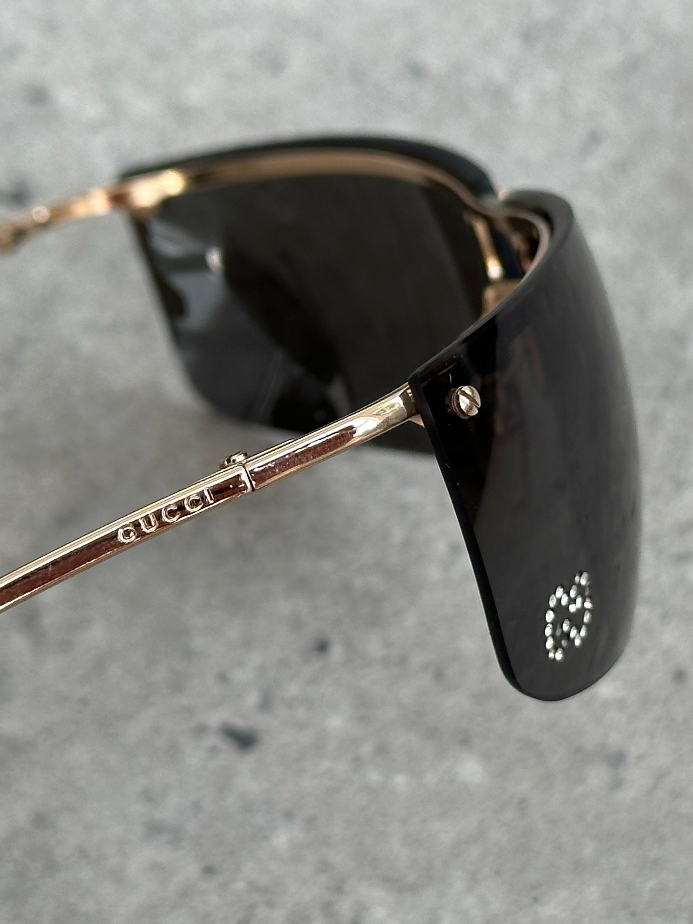 Gucci 2000s Rimless Shield Logo Sunglasses