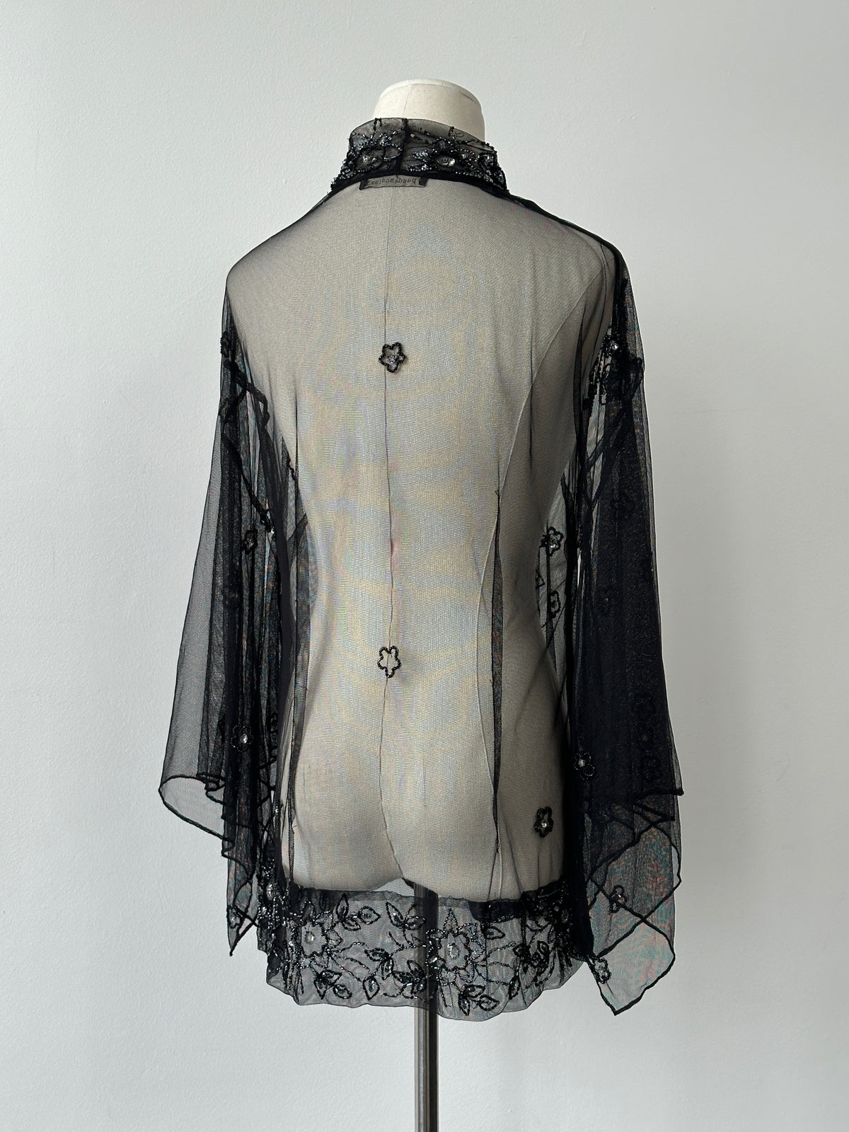 Vintage 2000s Beaded Sheer Kimono Cardigan - One size