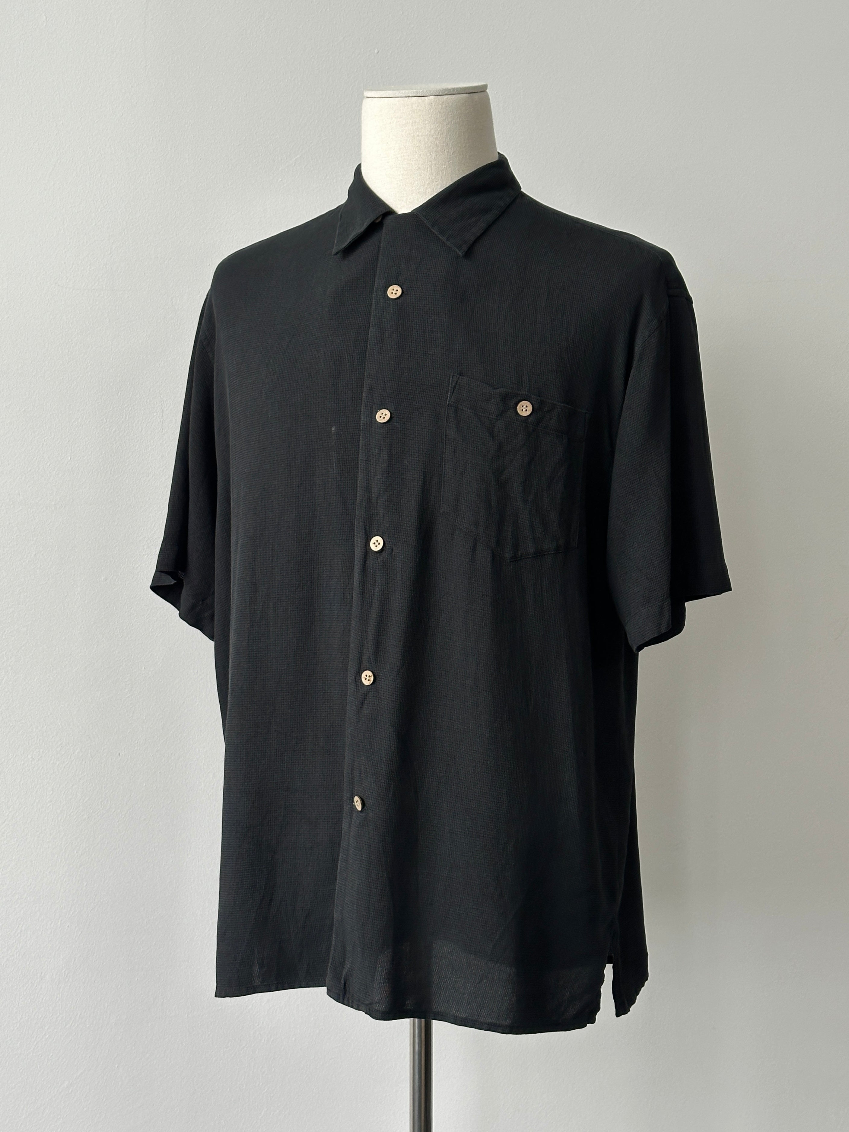 Vintage 1990s Pure Silk Short Sleeve Shirt - L