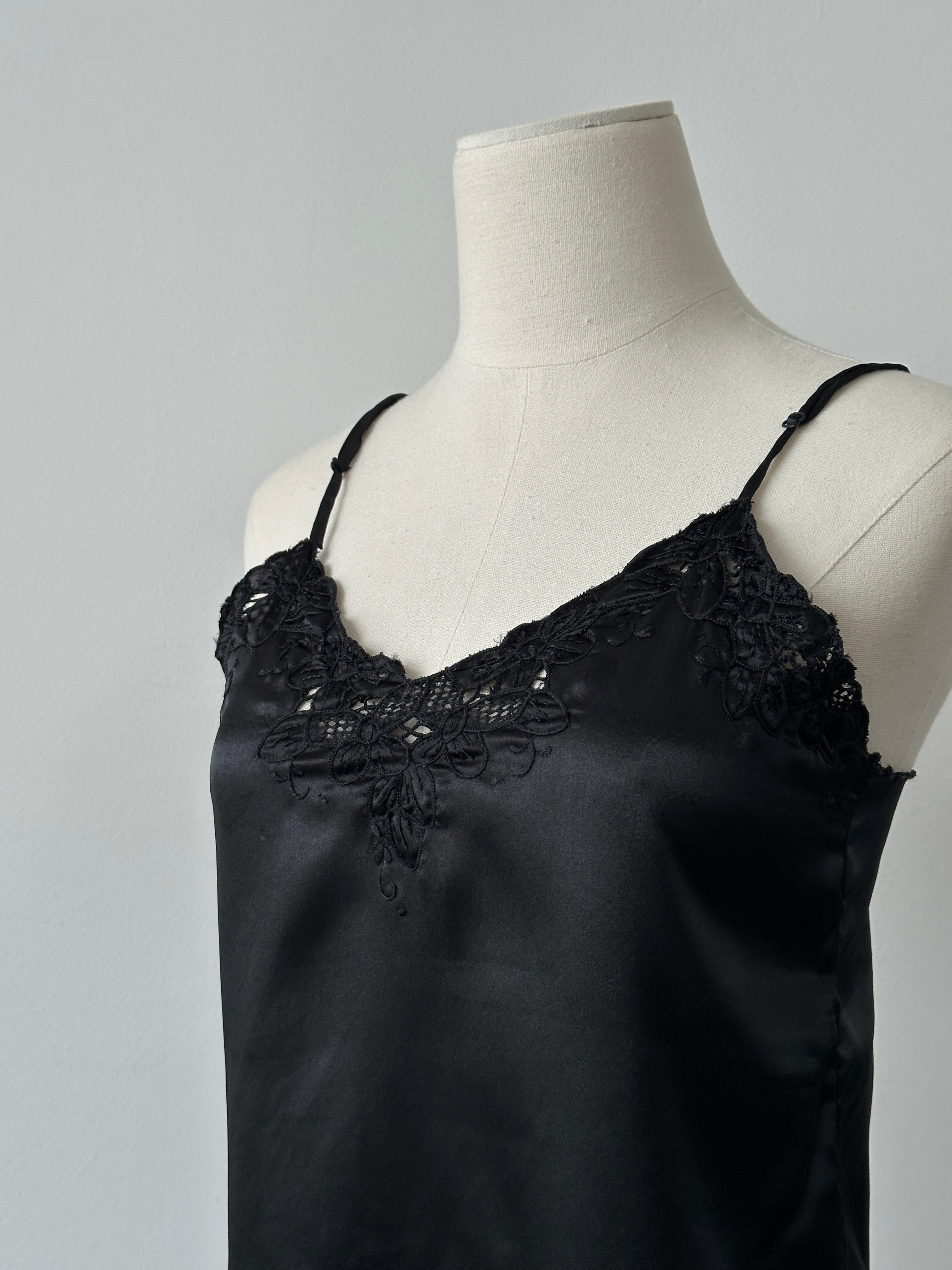 Vintage 1990s Pure Silk Lace Cami Top - XXS