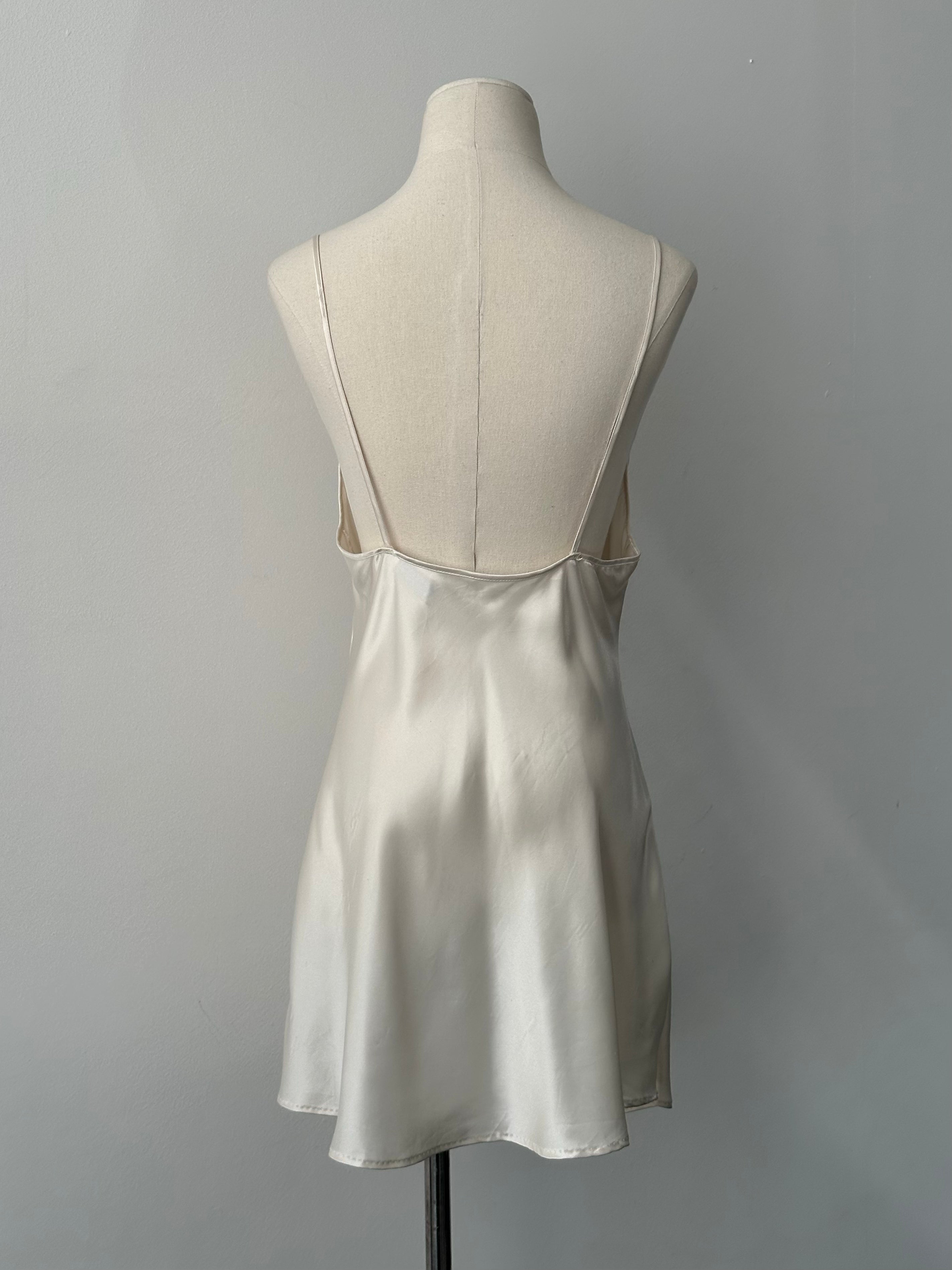 USA Vintage 1990s Floral Satin Mini Slip Dress - S
