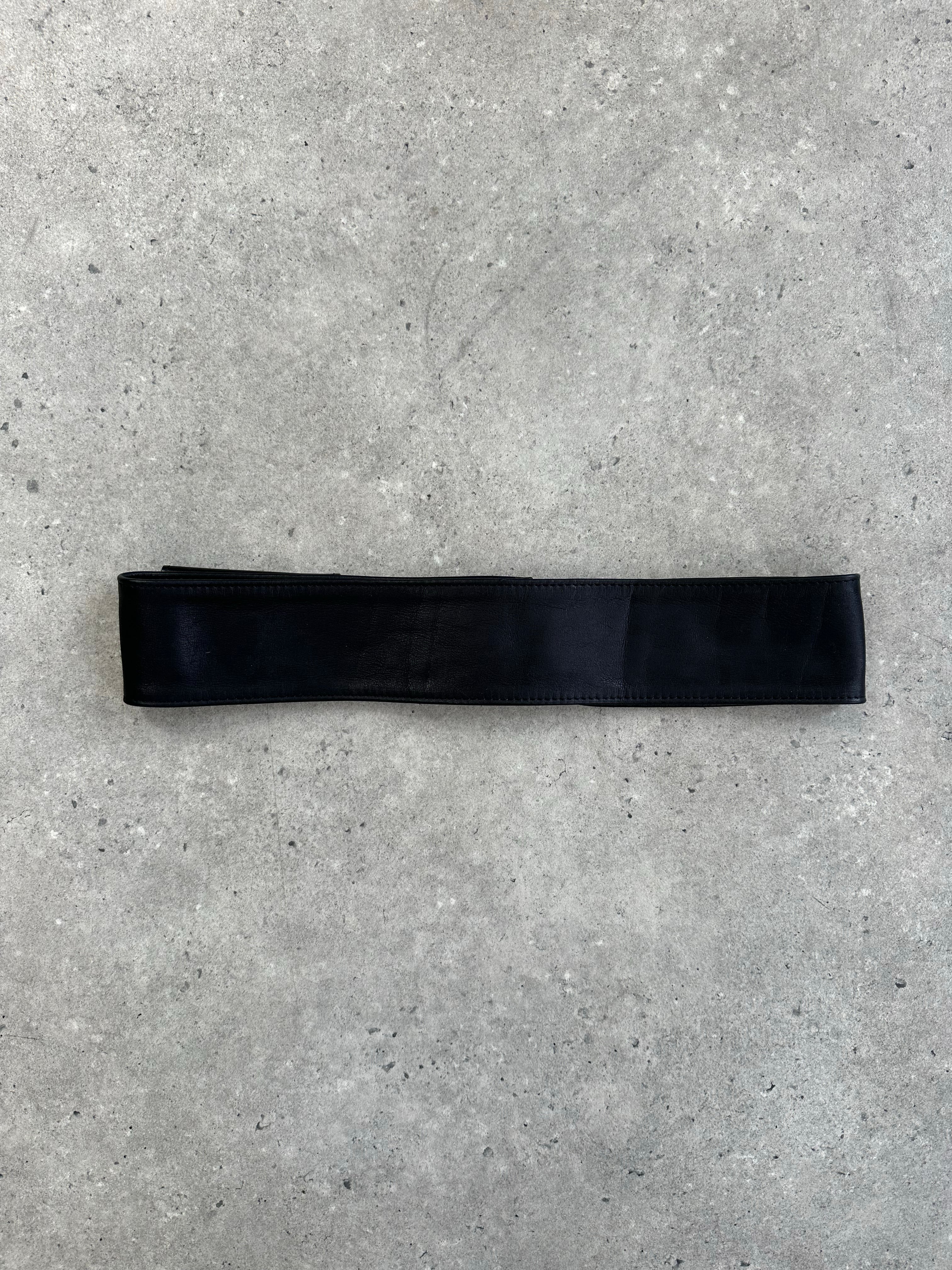 Vintage 1990s Leather Double Zip Belt Bag - W30-34