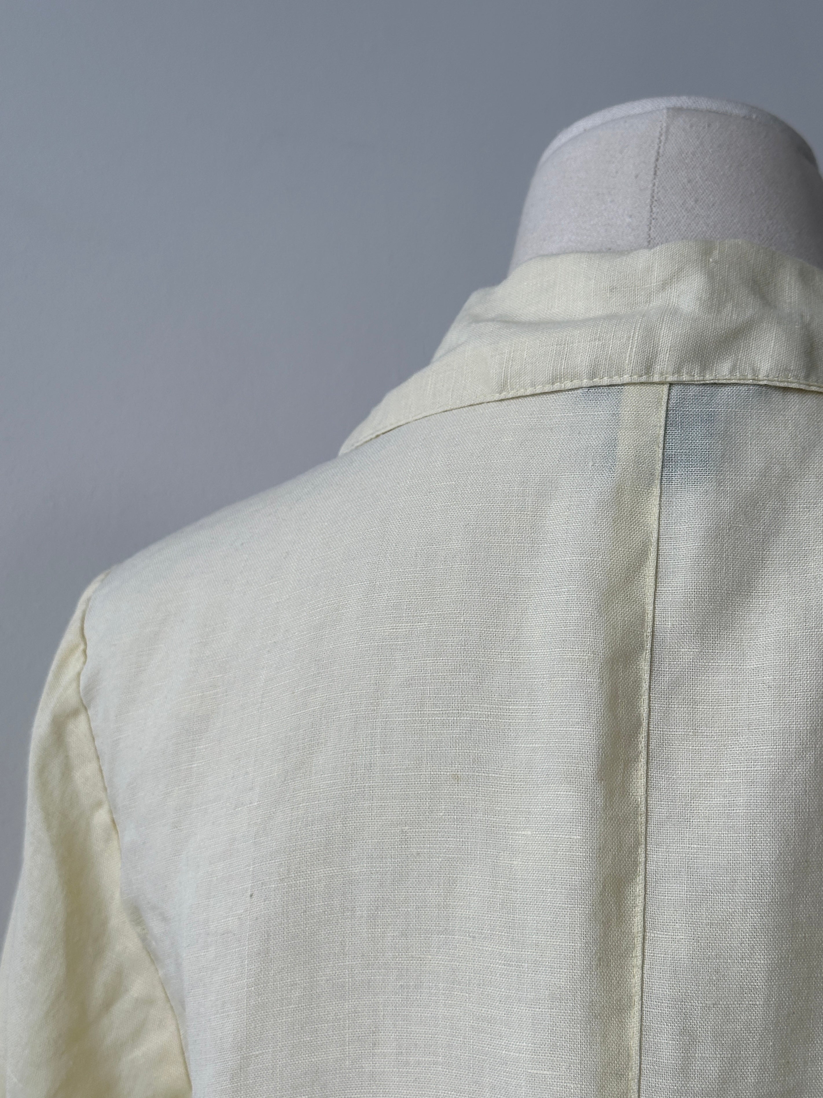 Vintage 1990s Pure Linen Pleated Shirt - M