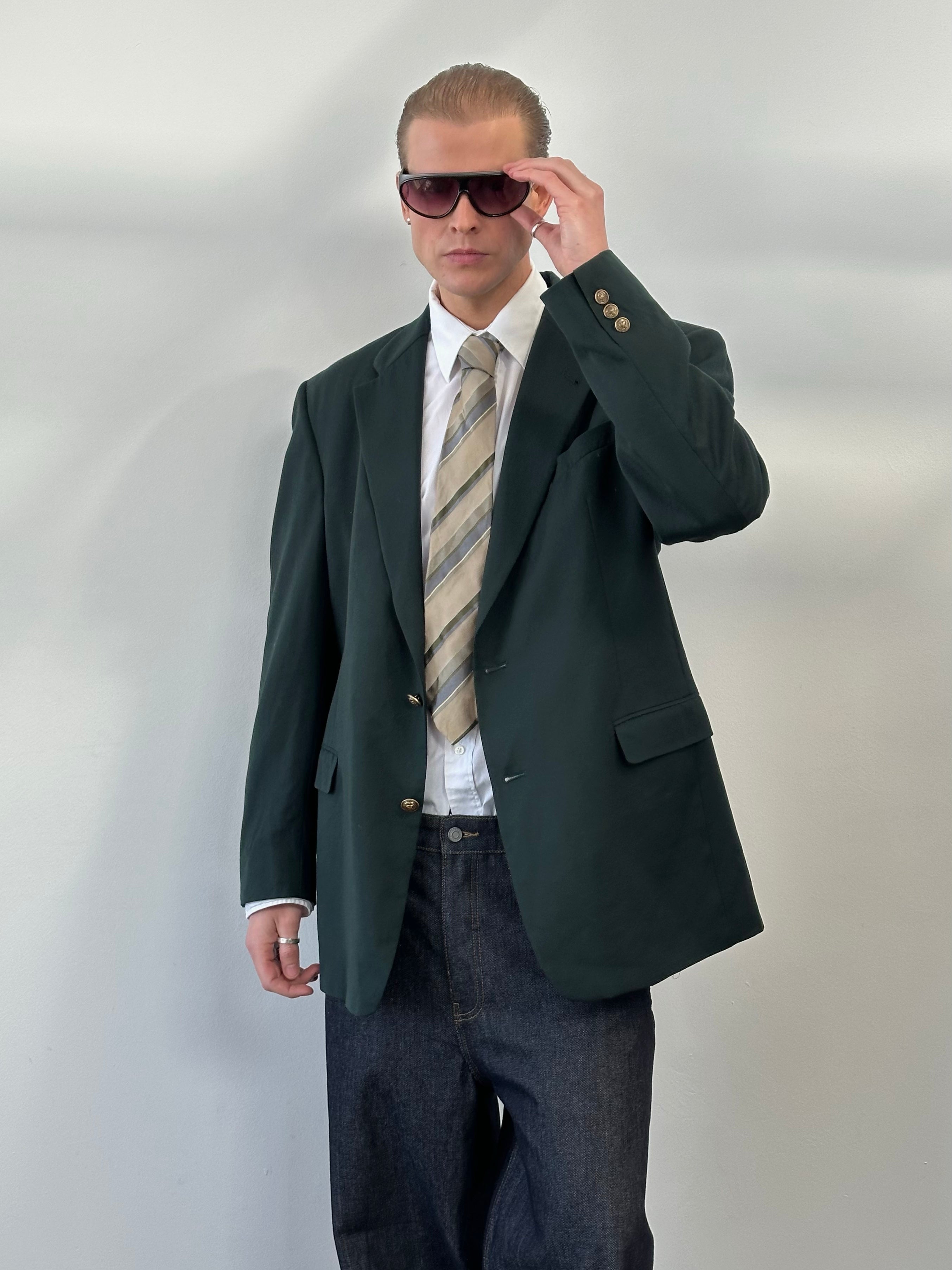 Burberry 1990s Pure Wool Bespoke Button Blazer - 44L