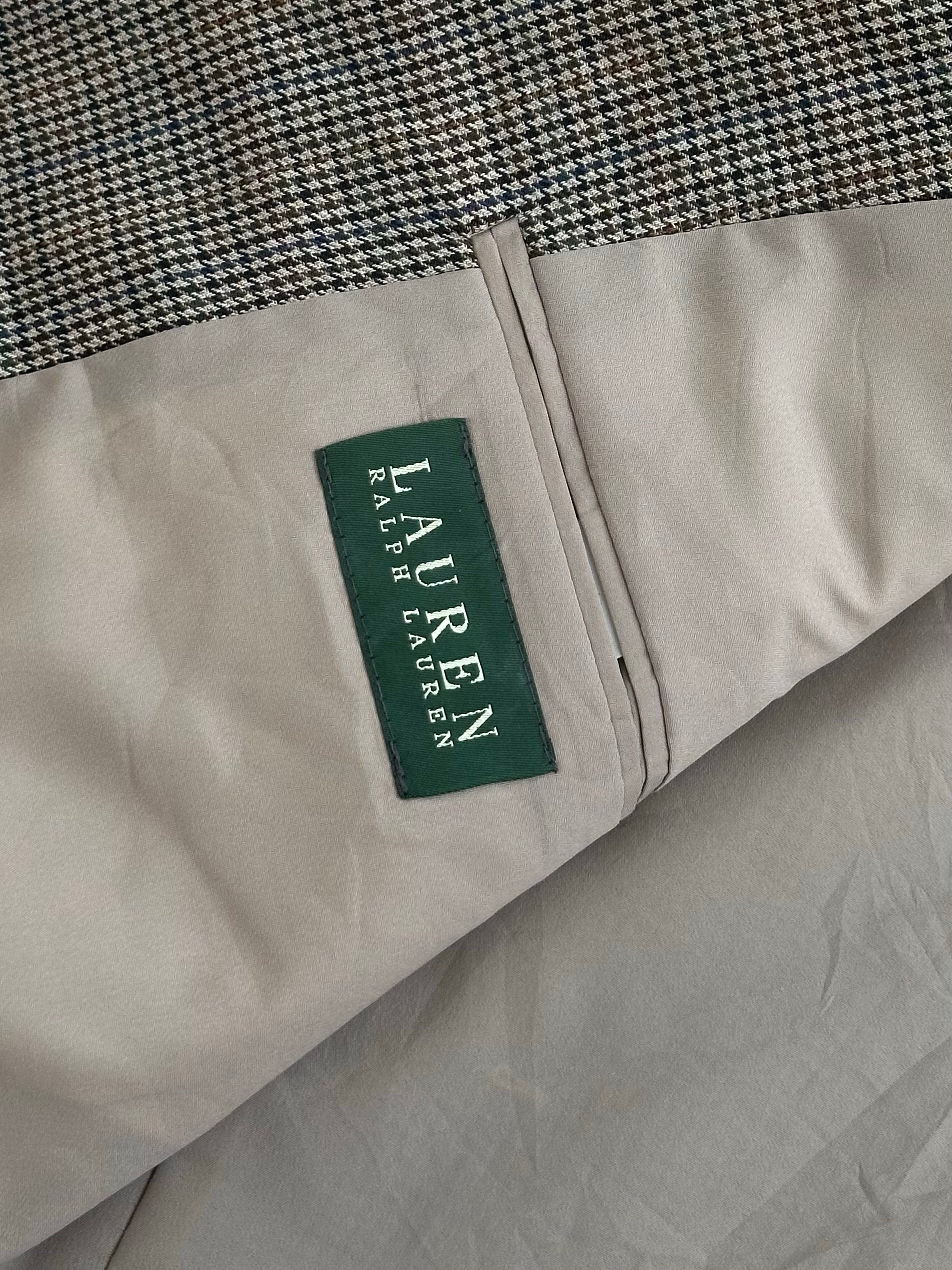 Ralph Lauren 1990s Pure Wool Houndstooth Blazer - 44R