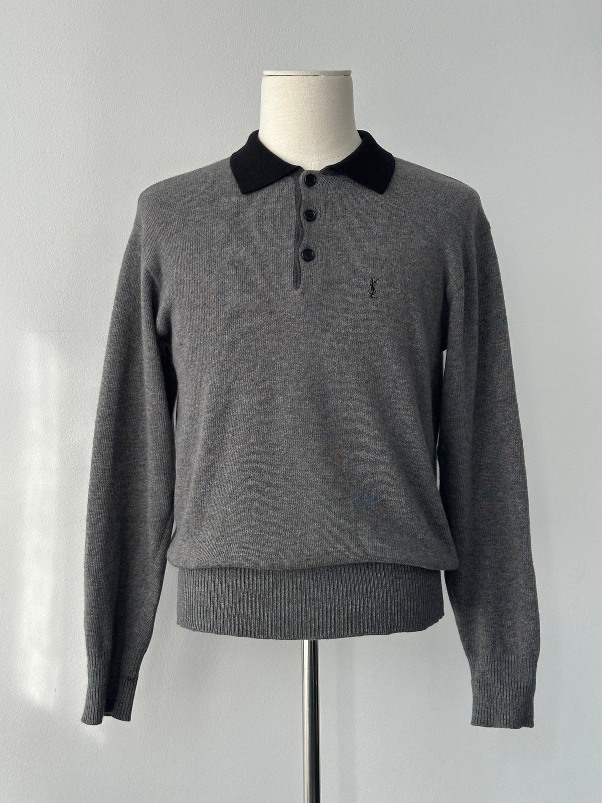 Yves Saint Laurent 1990s Wool Polo Jumper - S-M