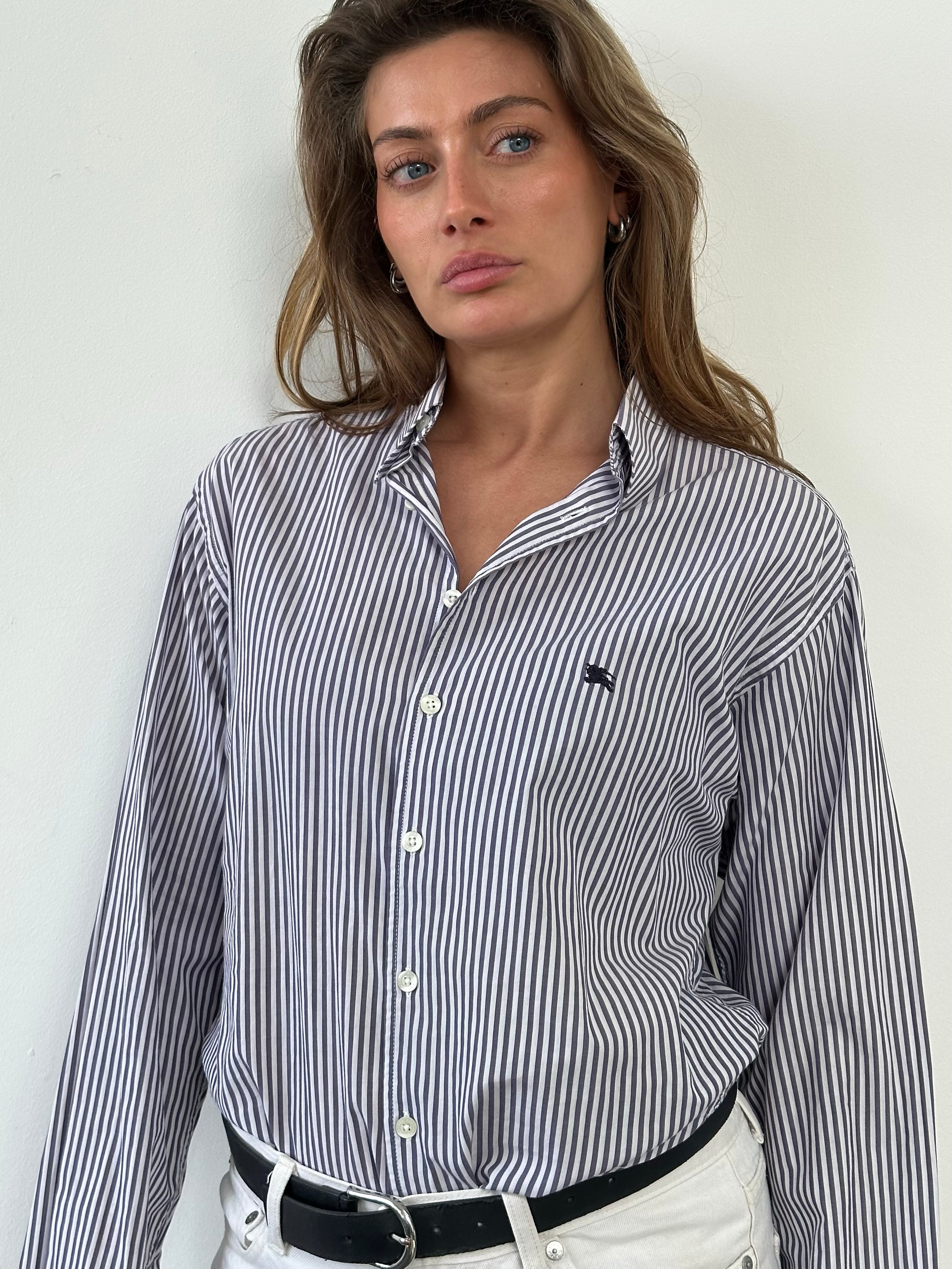 Burberry London 2000s Pure Cotton Striped Shirt - M