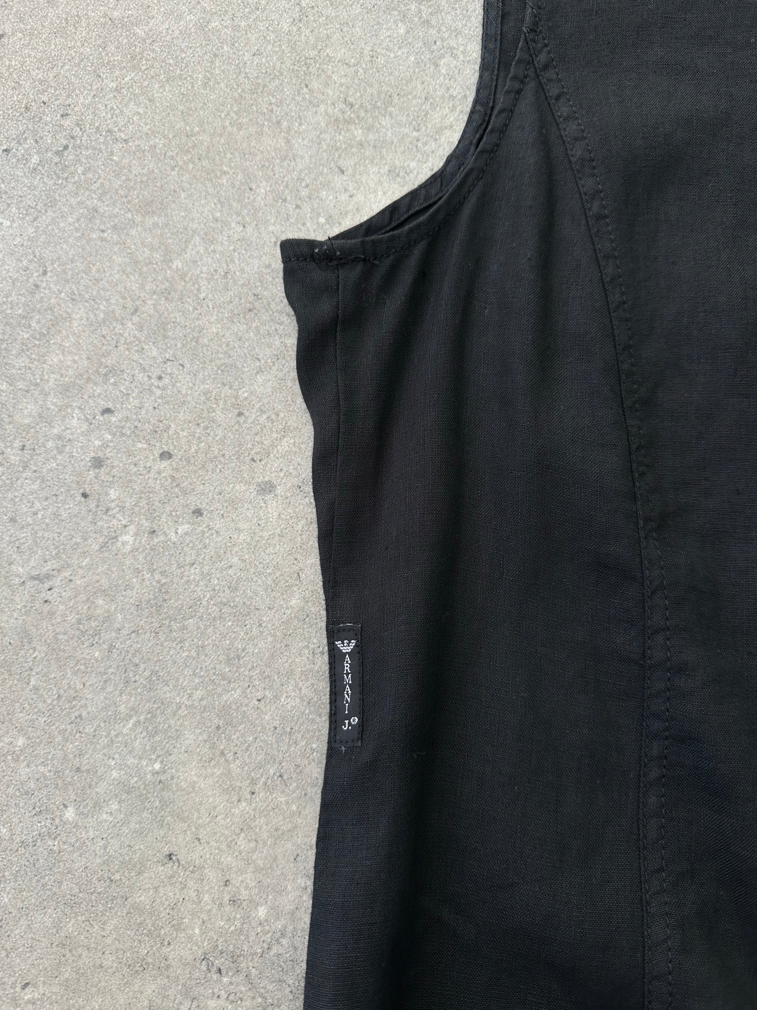 Armani Jeans 1990s Pure Linen Sleeveless Dress - M