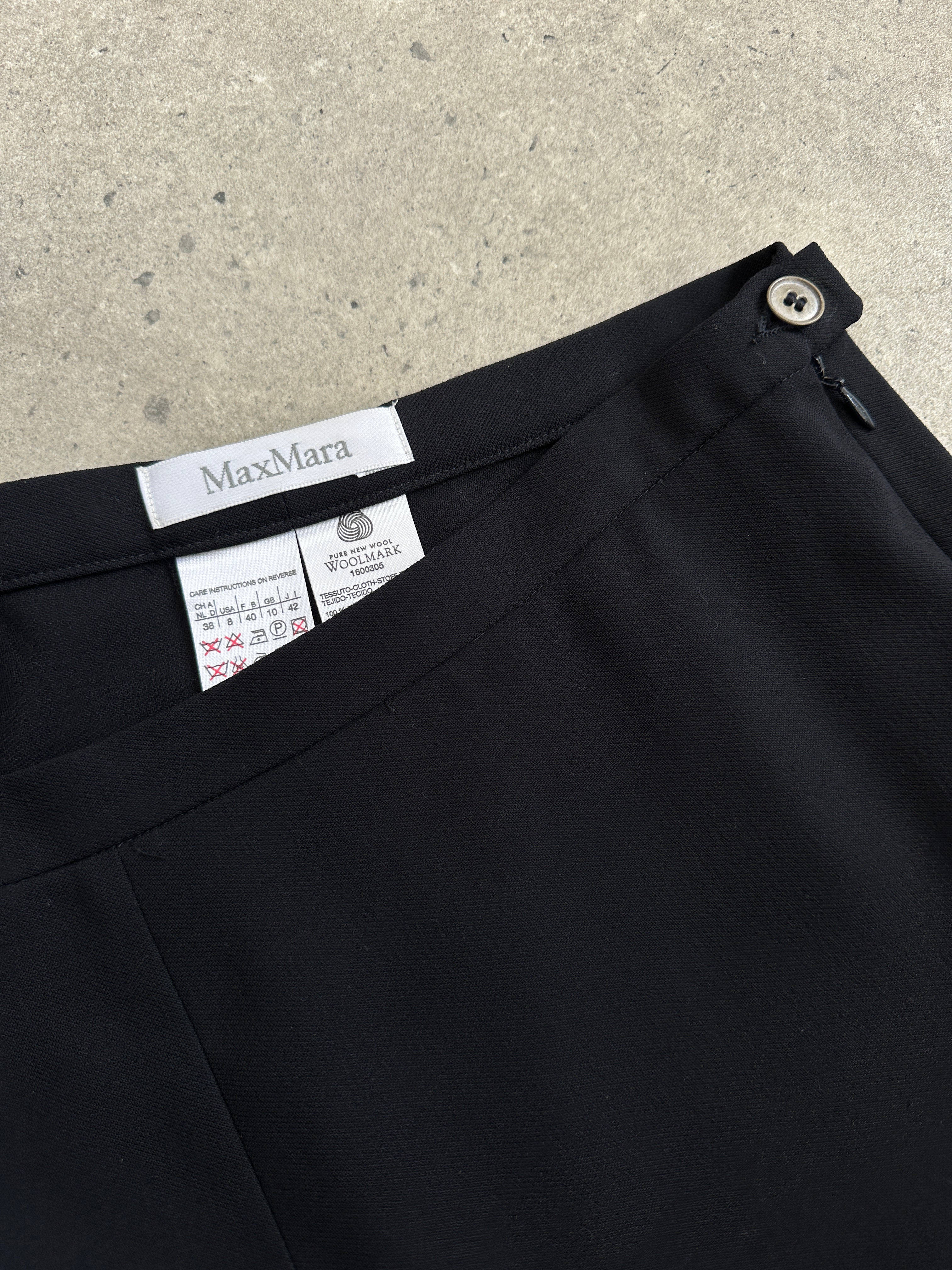 Max Mara 1990s Pure Wool Wide Leg Trousers - W29