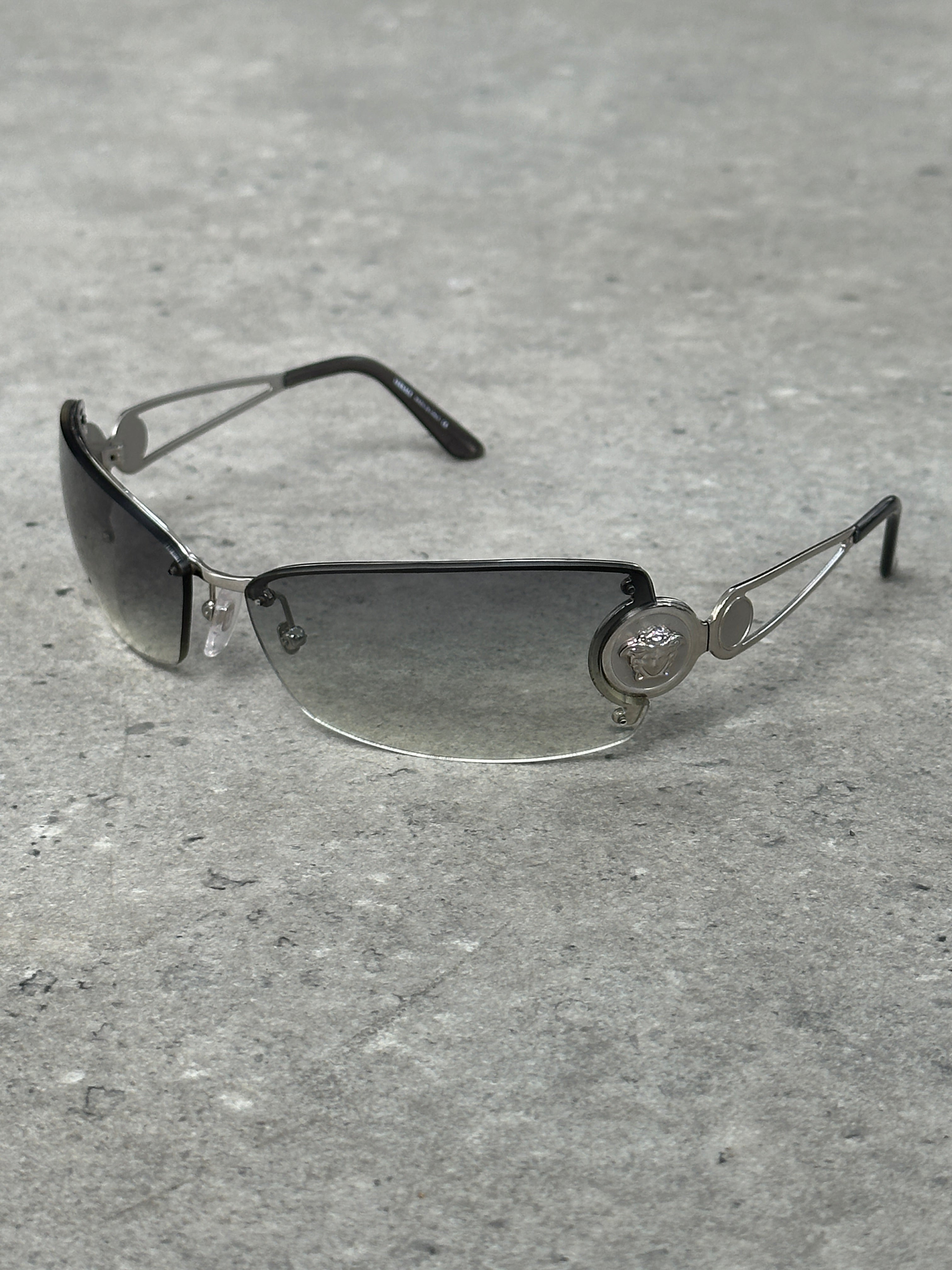 Versace 2000s Medusa Logo Rimless Sunglasses