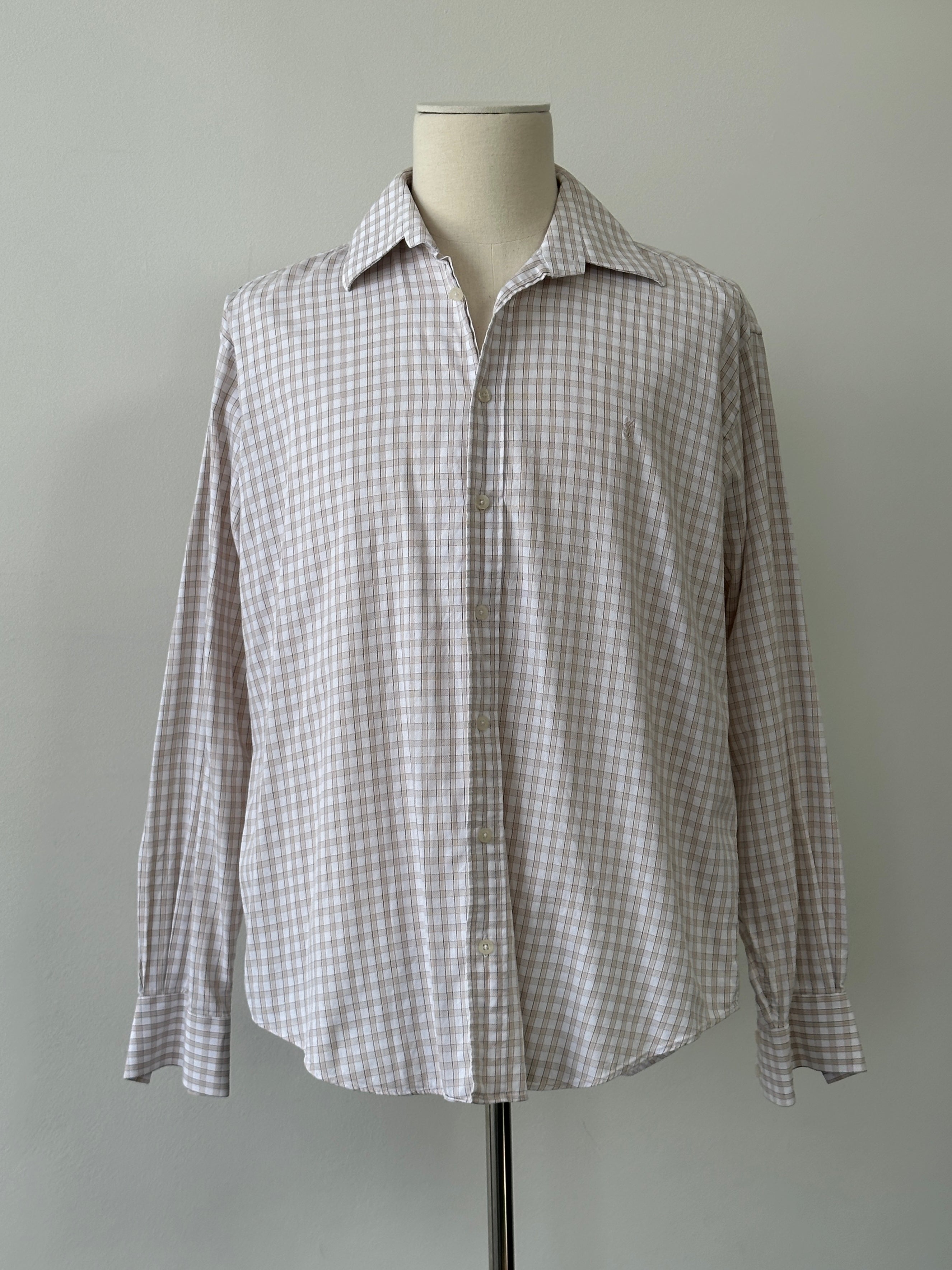 Yves Saint Laurent Pour Homme 2000s Pure Cotton Check Shirt - XL