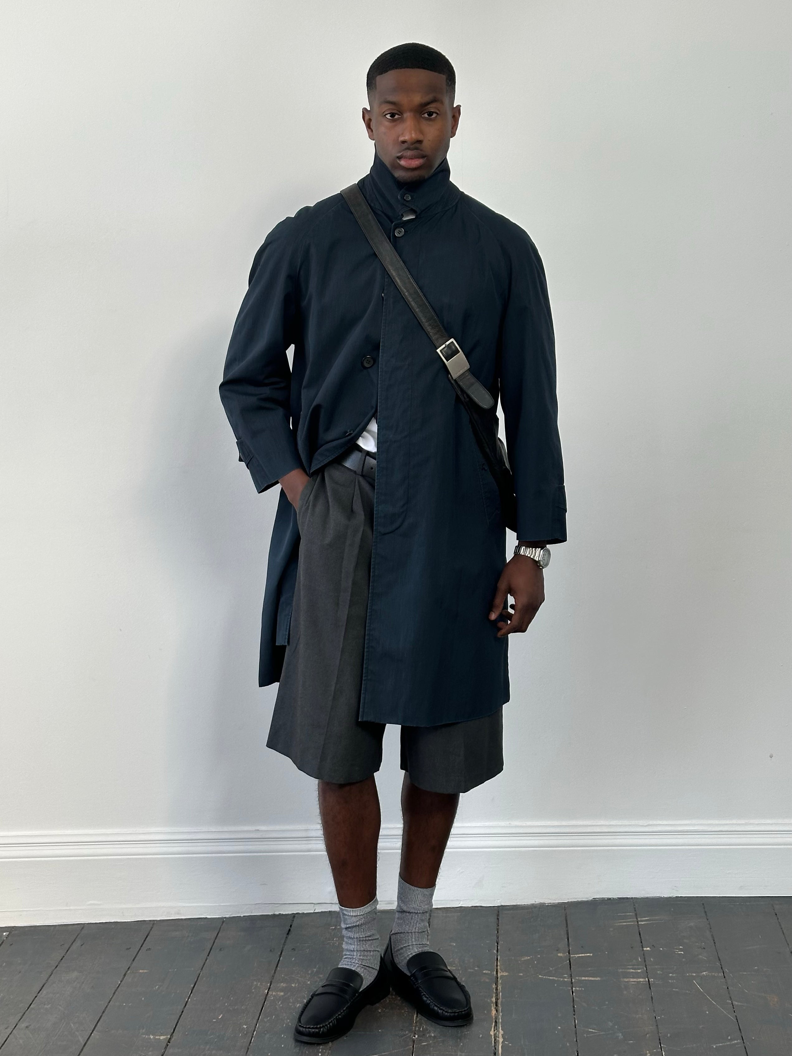 Burberry 1990s Concealed Placket High Neck Trench Coat - M