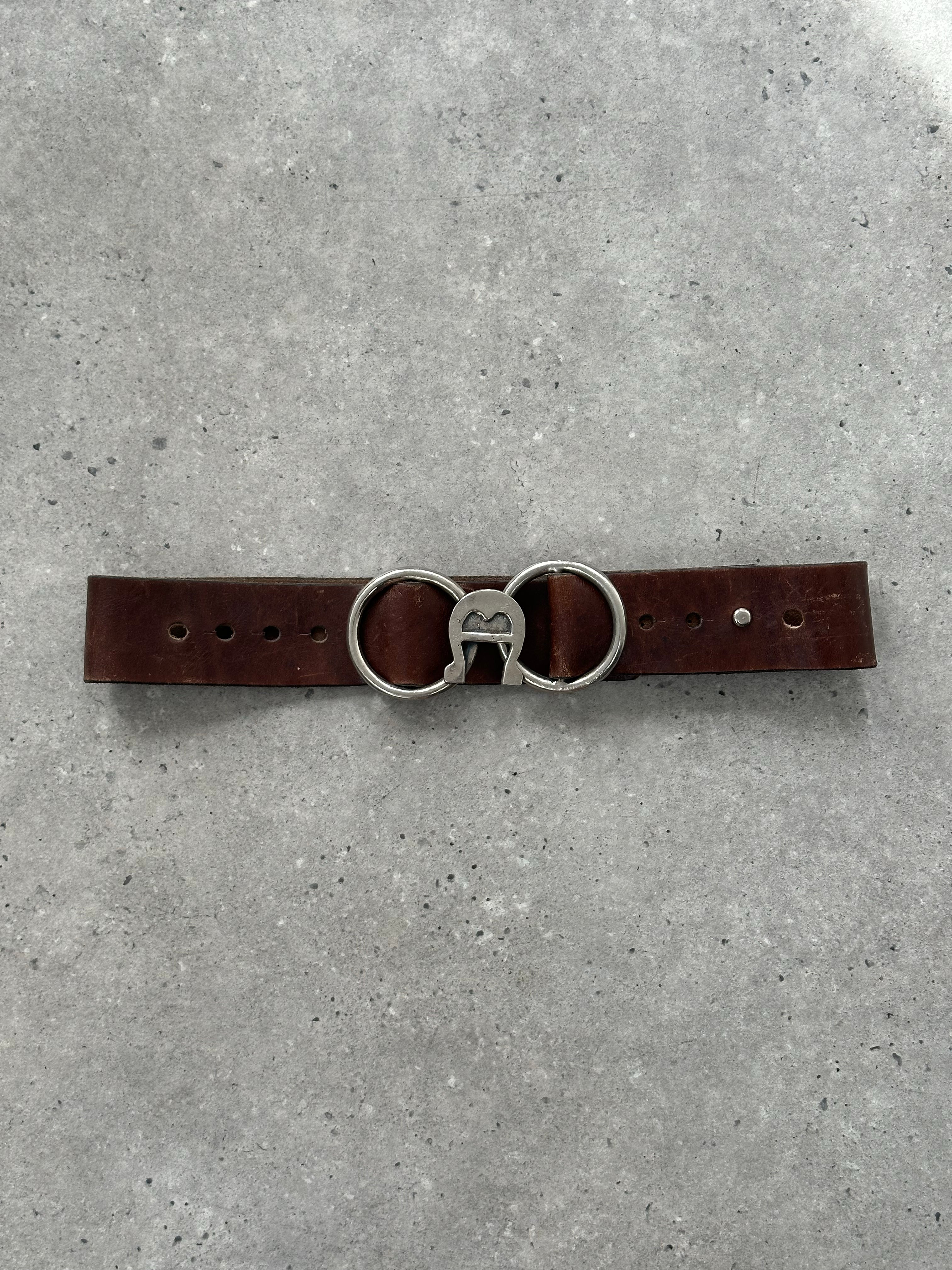 Vintage 1990s Western Horseshoe Leather Belt - W32-35