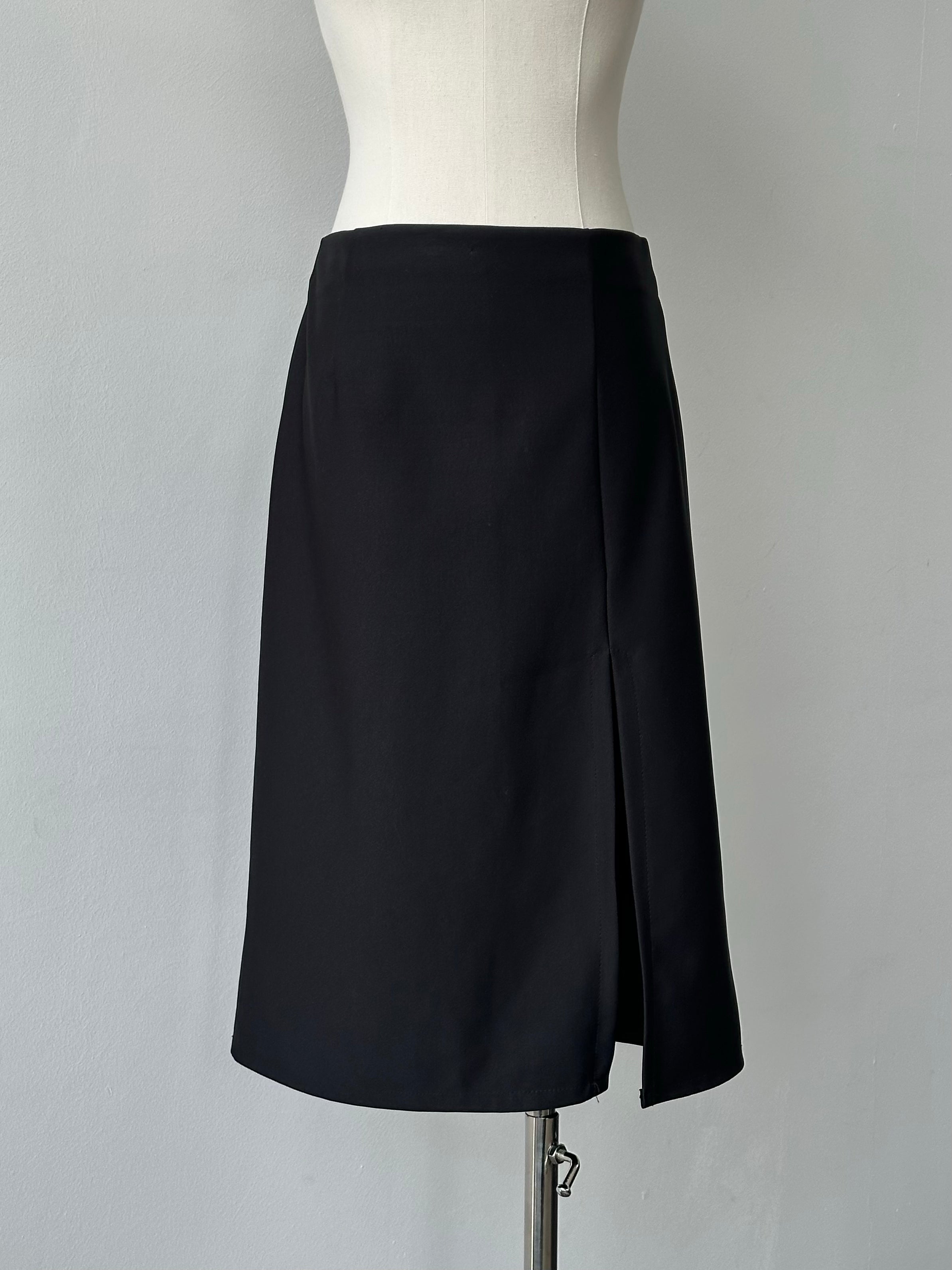Italian Vintage 1990s Nylon Slide Split Mini Skirt - W28
