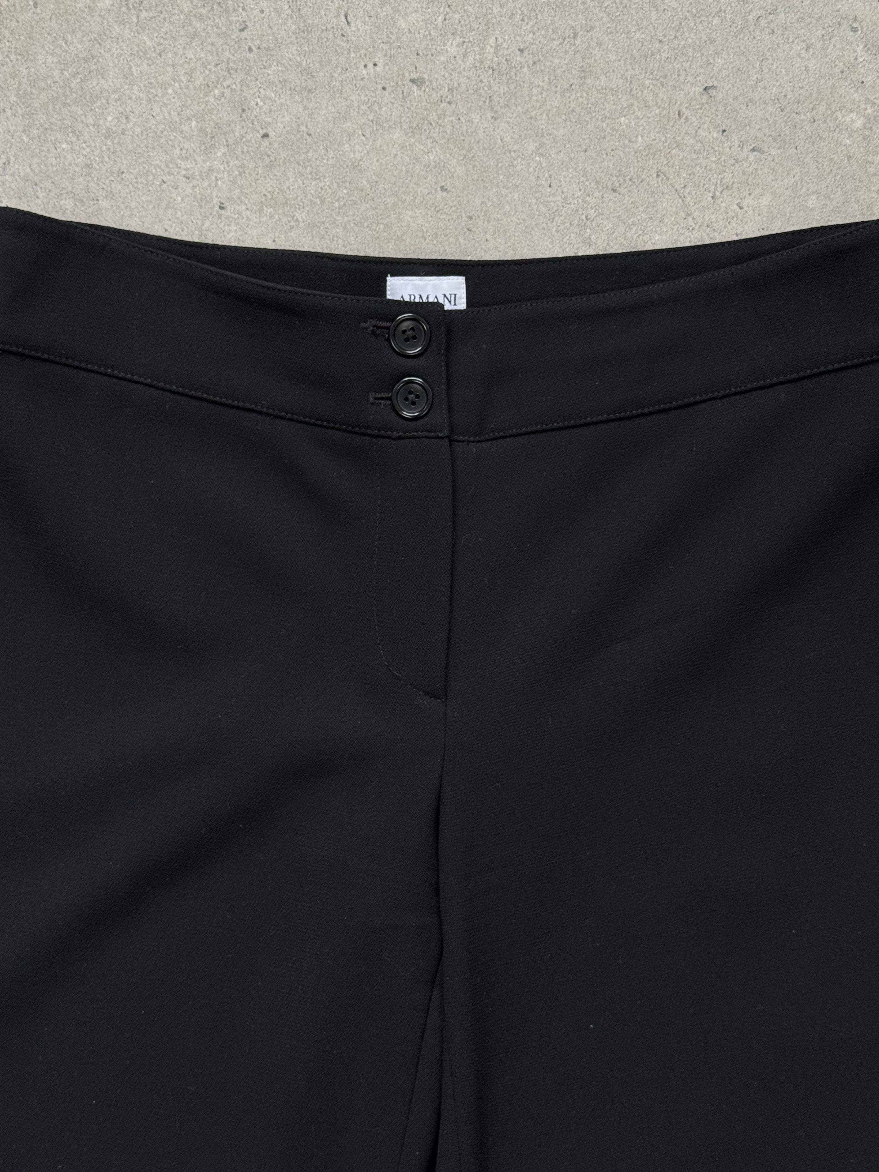 Armani Collezioni 1990s Wool Wide Leg Trouser - W30