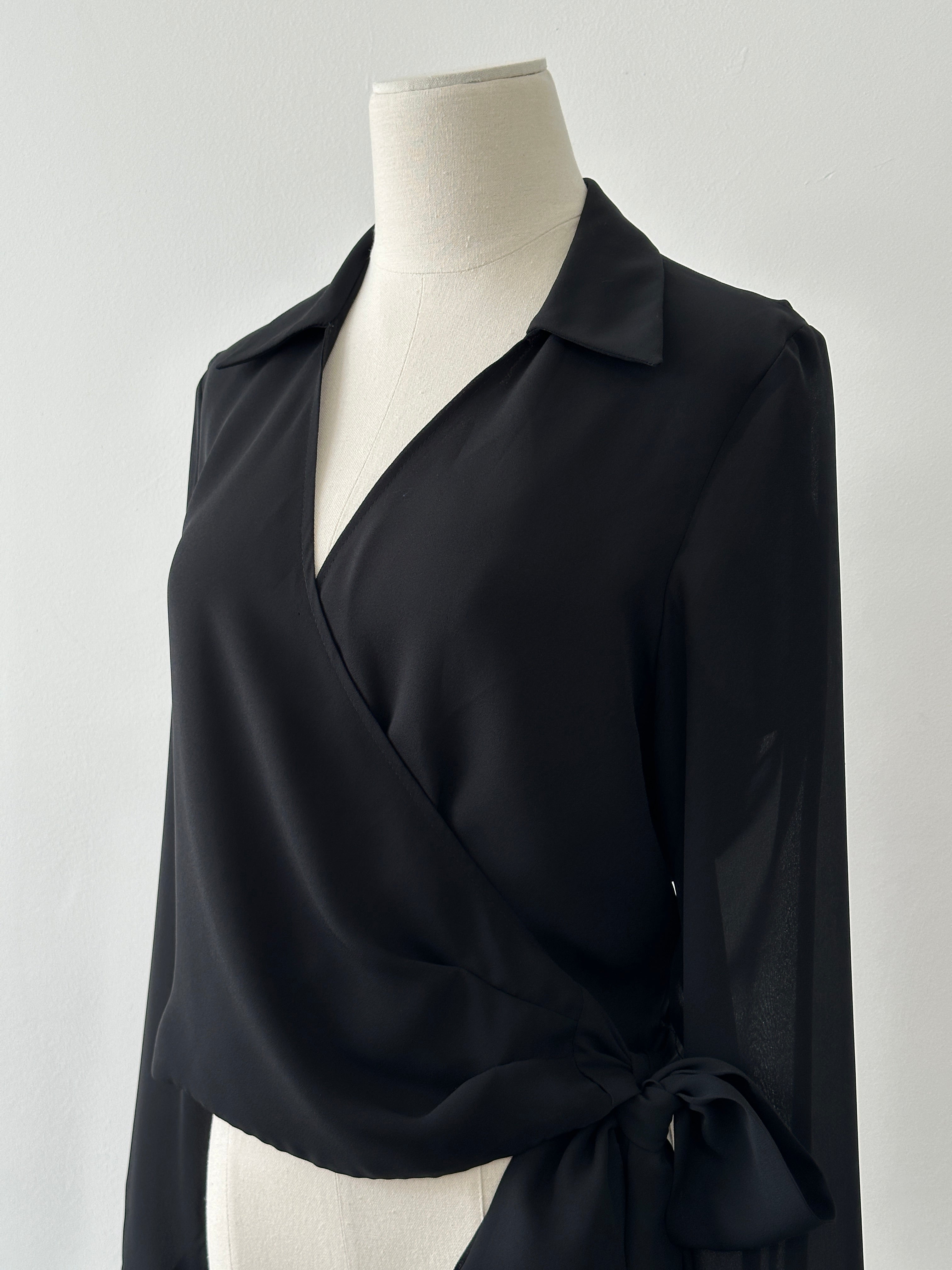 Vintage 1990s Wrap Top - M