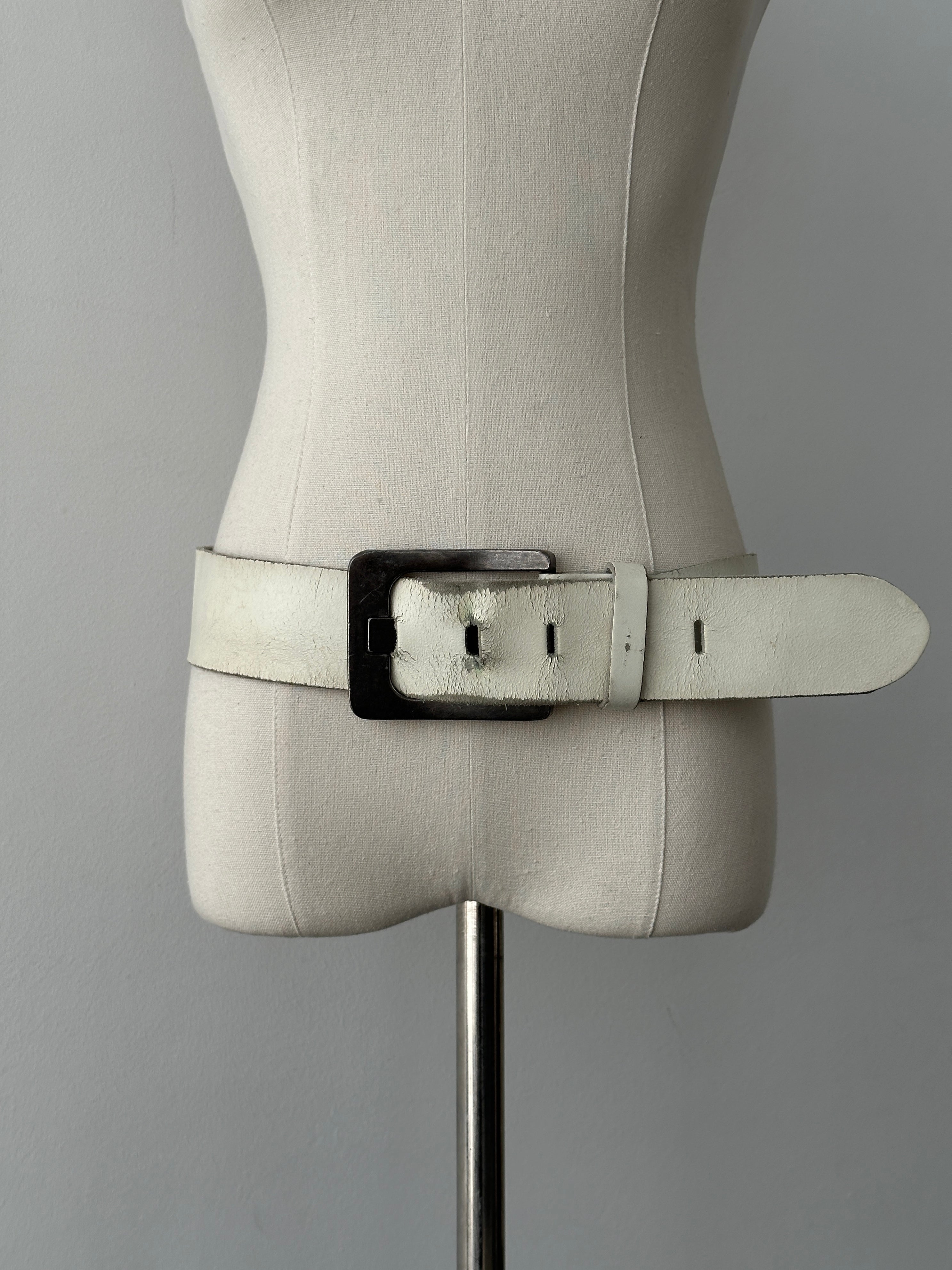 Vintage 1990s Leather Chunky Belt - W34-38