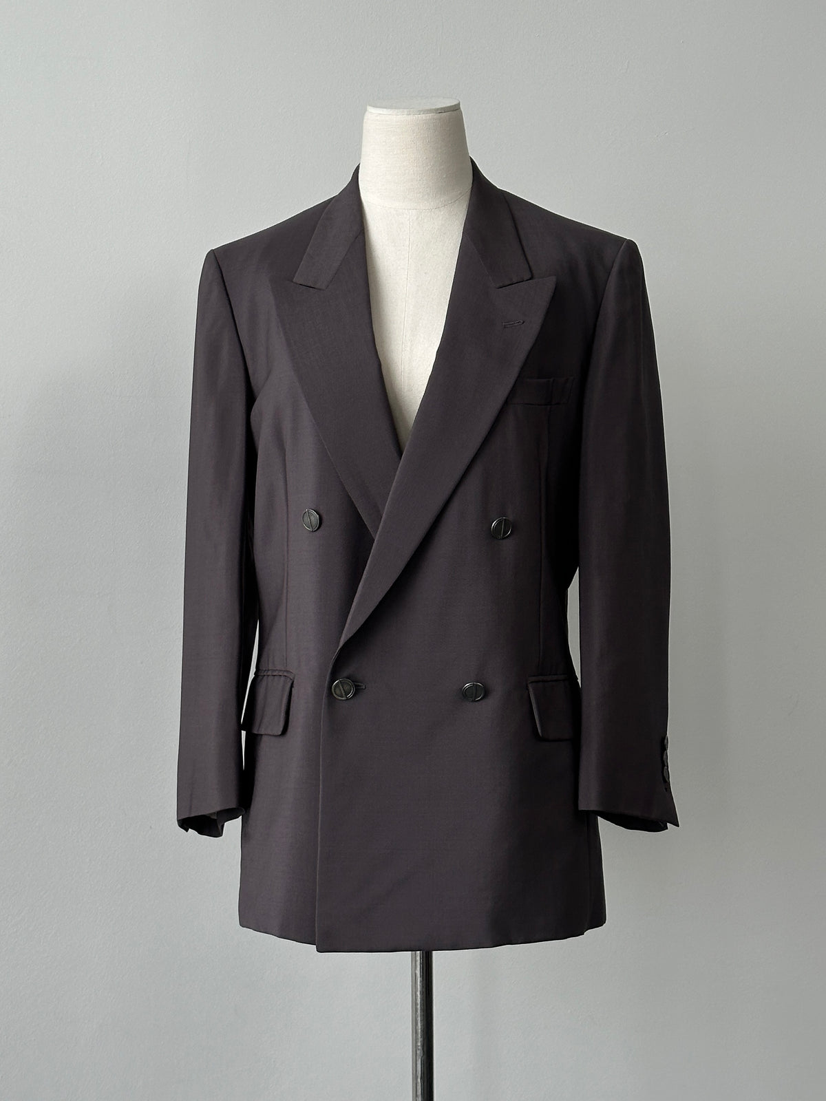 Christian Dior Monsieur 1980s Bespoke Button Double Breasted Blazer - M