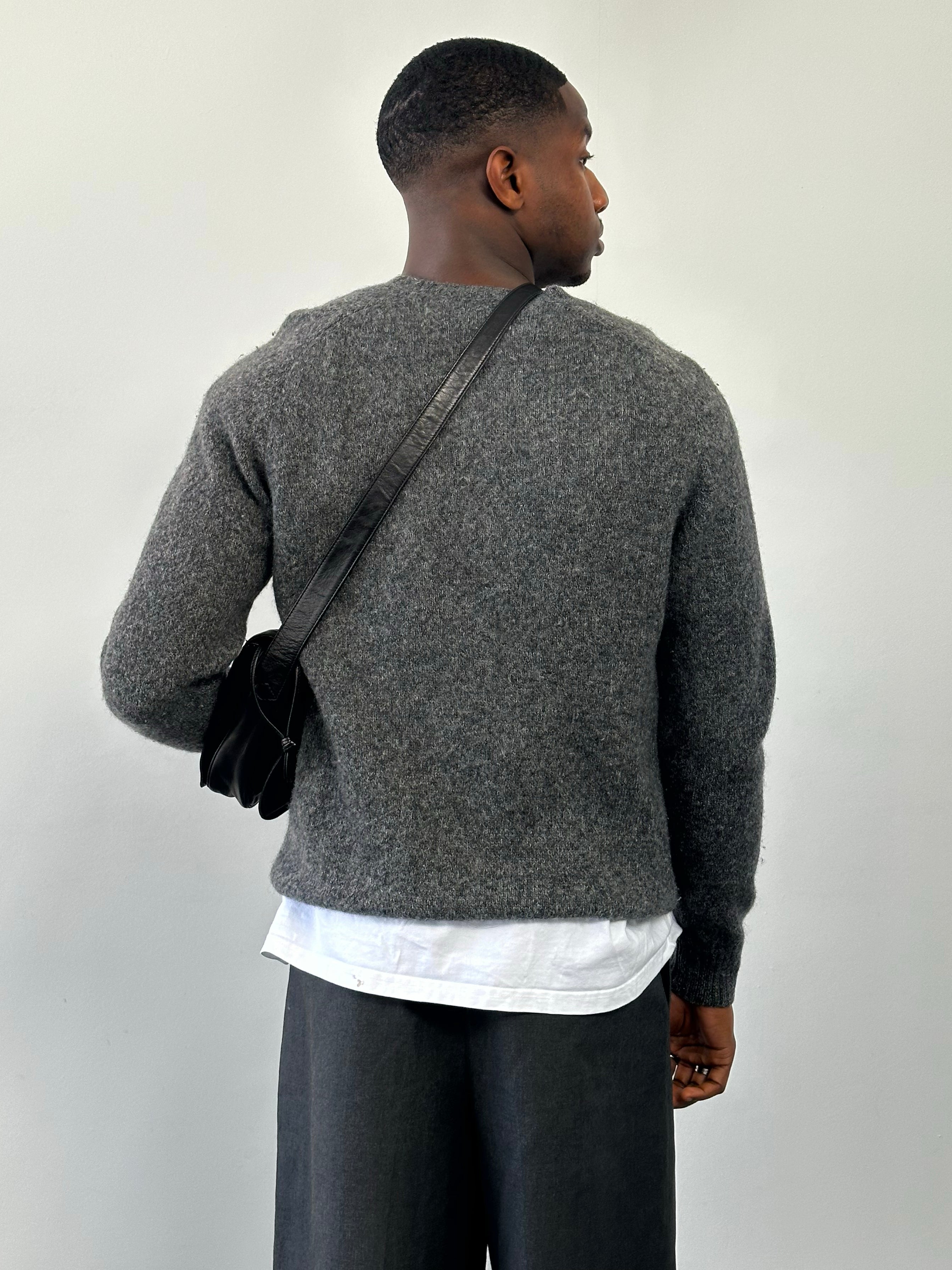 Yves Saint Laurent Pour Homme 1990s Pure Wool Knit Logo Jumper - M