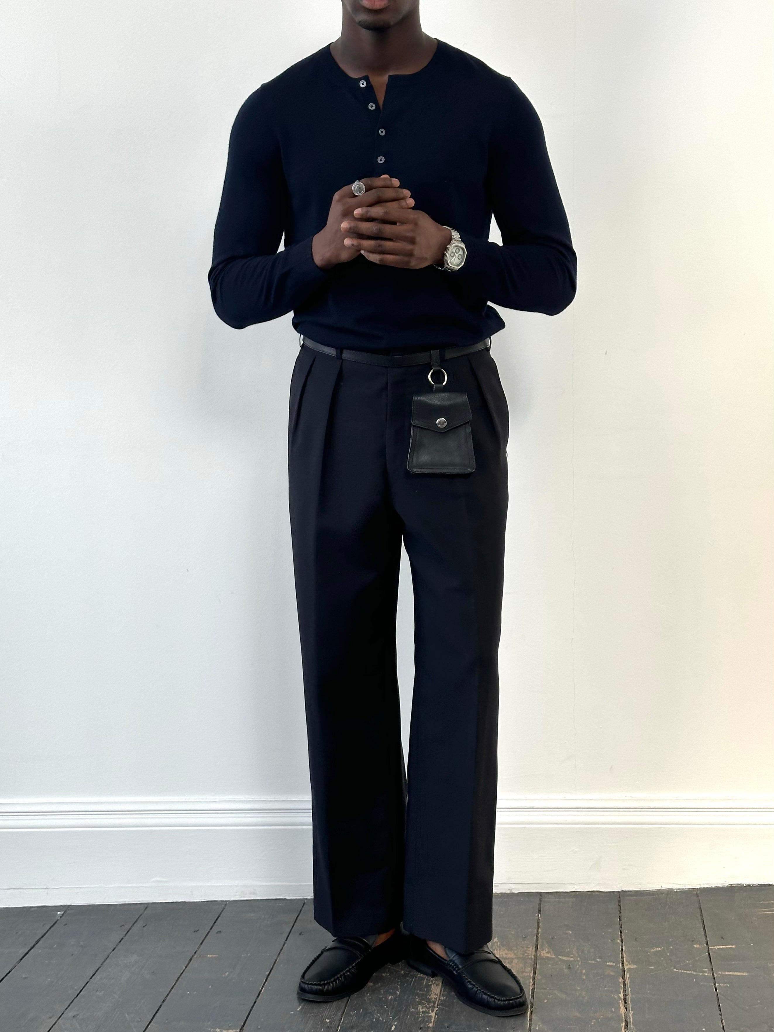 Vintage 1990s Wool Mohair Pleated Trouser - W34