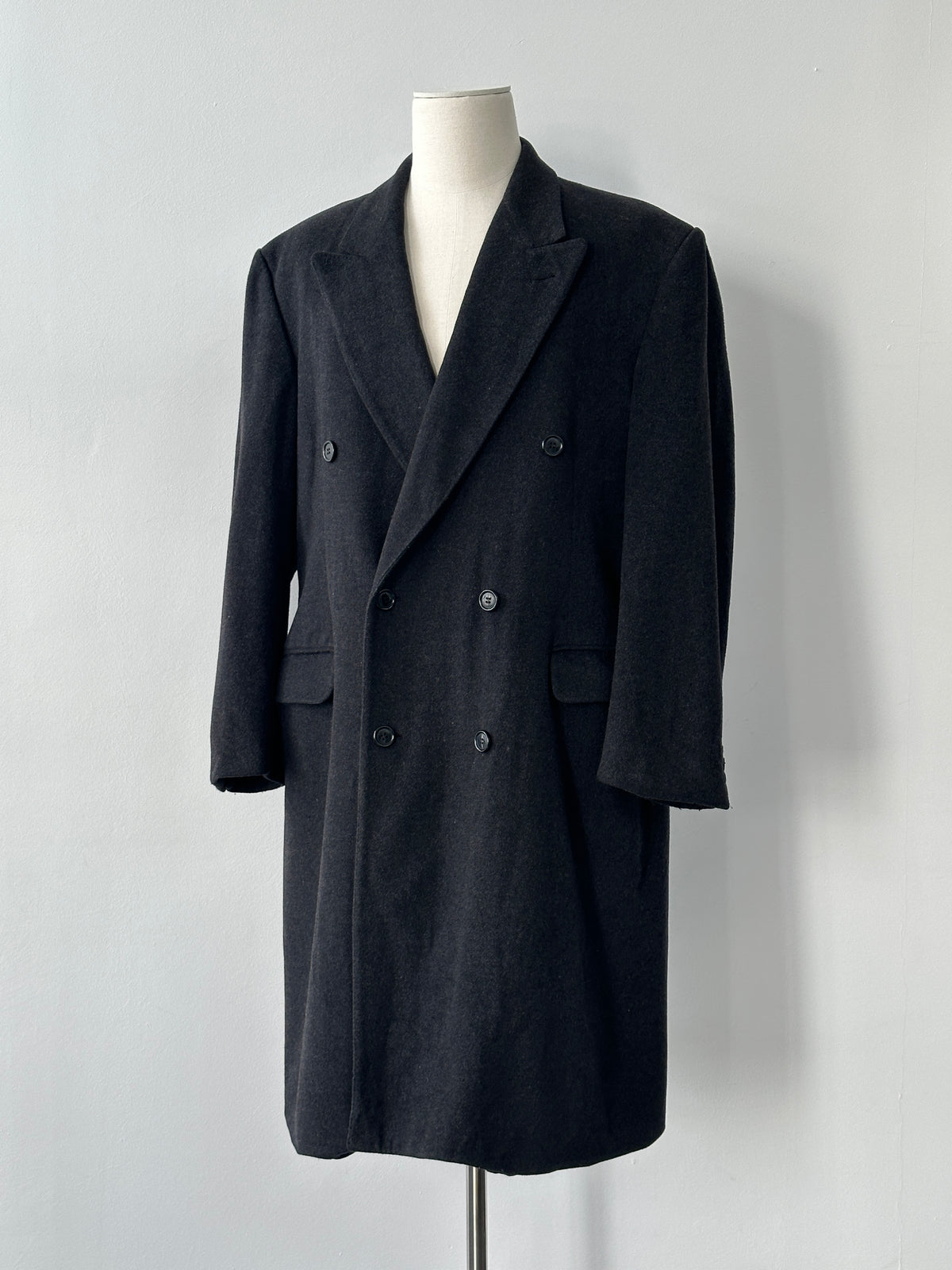 Vintage 1990s Wool Cashmere Double Breasted Coat - XL