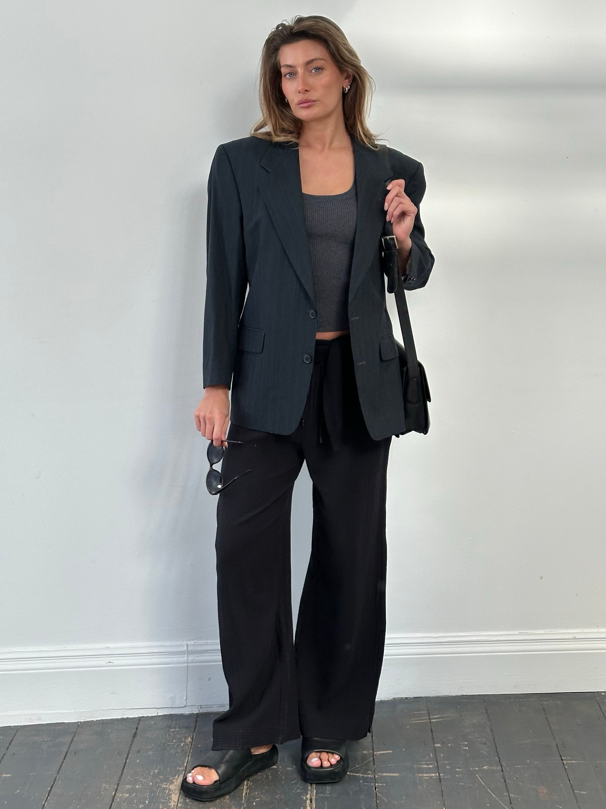 Yves Saint Laurent 1990s Pure Wool Single Breasted Blazer - L